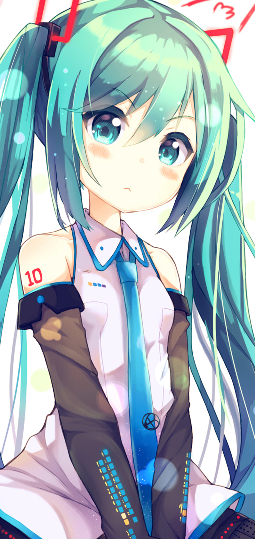 Handy-Wallpaper Vocaloid, Grüne Haare, Erröten, Hatsune Miku, Animes, Lange Haare, Aqua Augen kostenlos herunterladen.