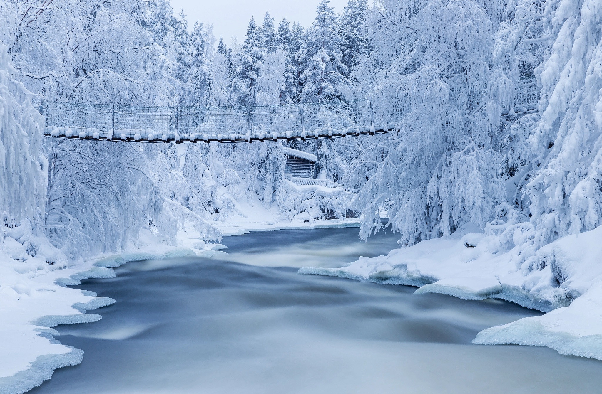 Free download wallpaper Winter, Bridges, Bridge, Man Made on your PC desktop