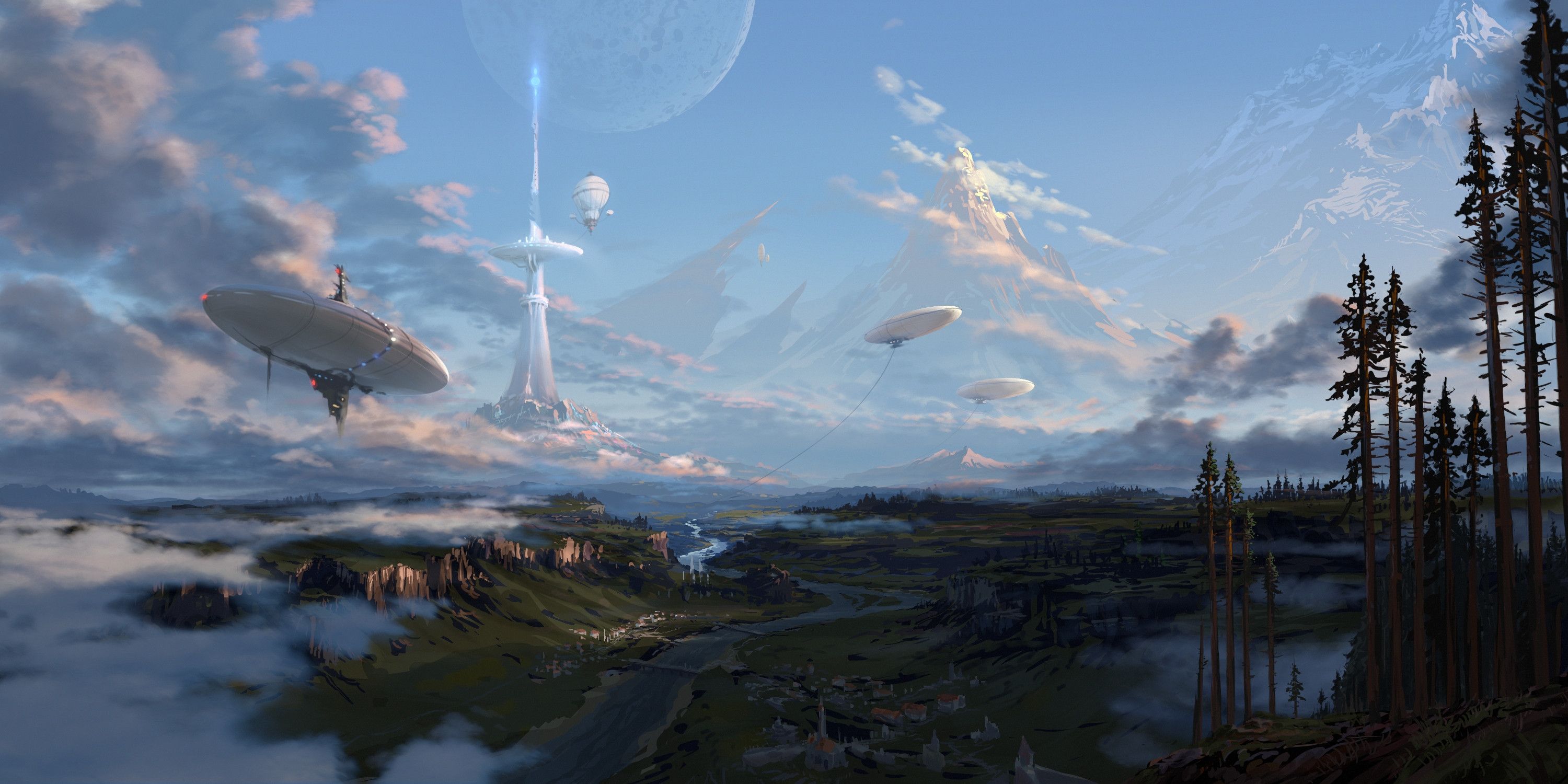 Handy-Wallpaper Landschaft, Science Fiction kostenlos herunterladen.