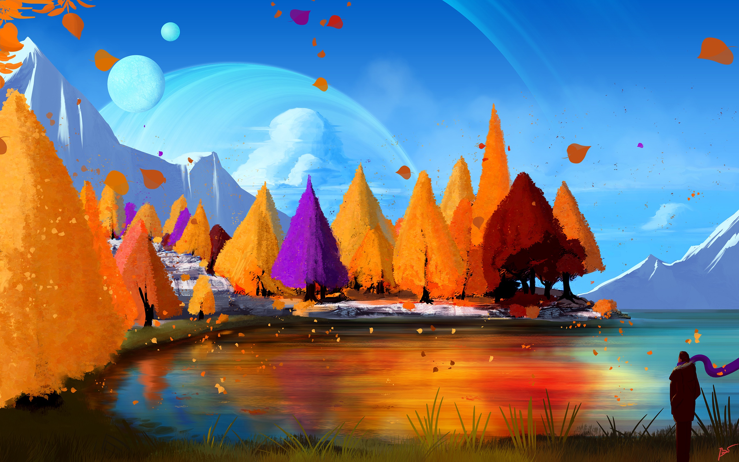Free download wallpaper Landscape, Tree, Fall, Sci Fi on your PC desktop