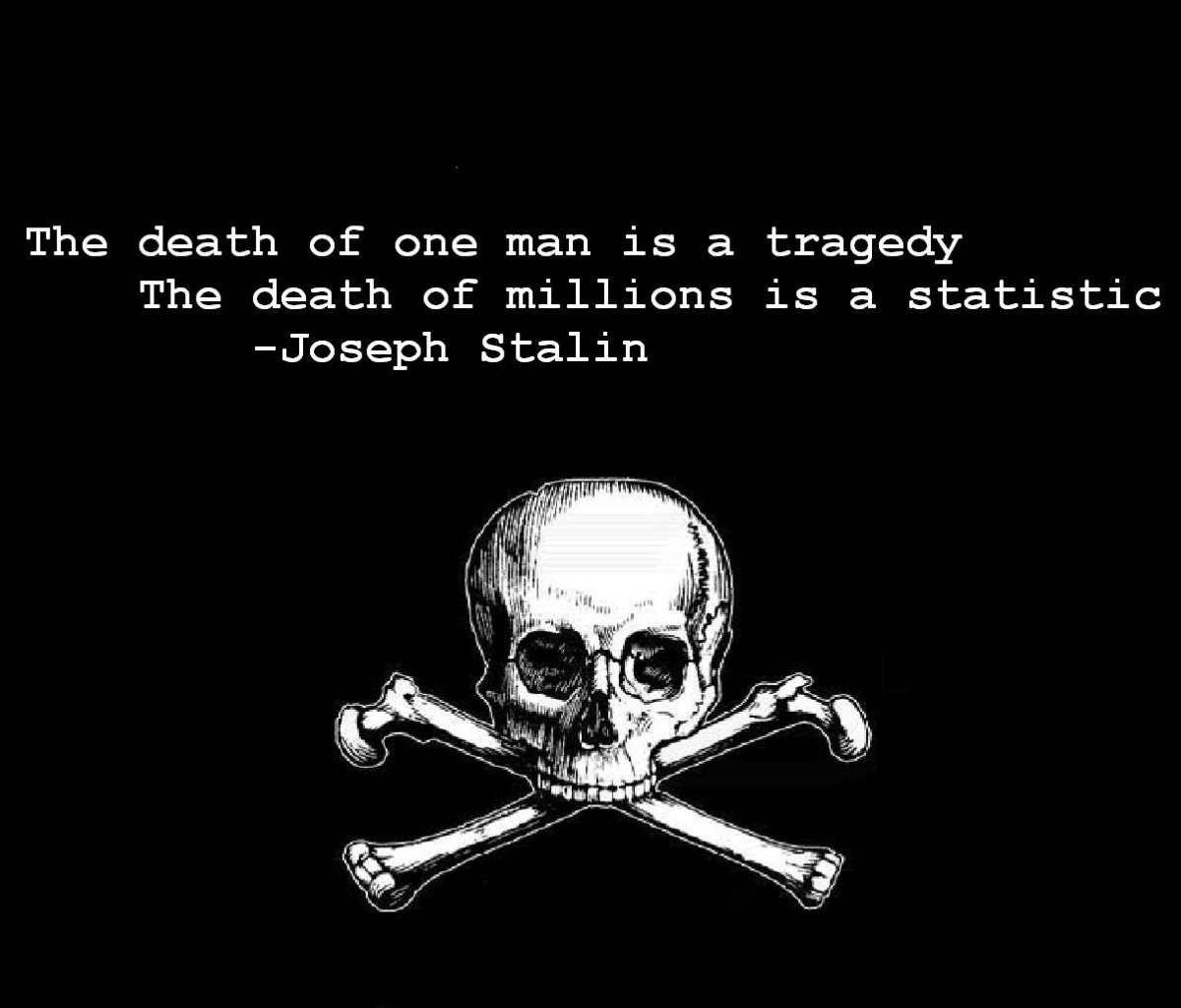 Laden Sie das Verschiedenes, Zitat, Schädel, Skelett, Aussage, Josef Stalin-Bild kostenlos auf Ihren PC-Desktop herunter
