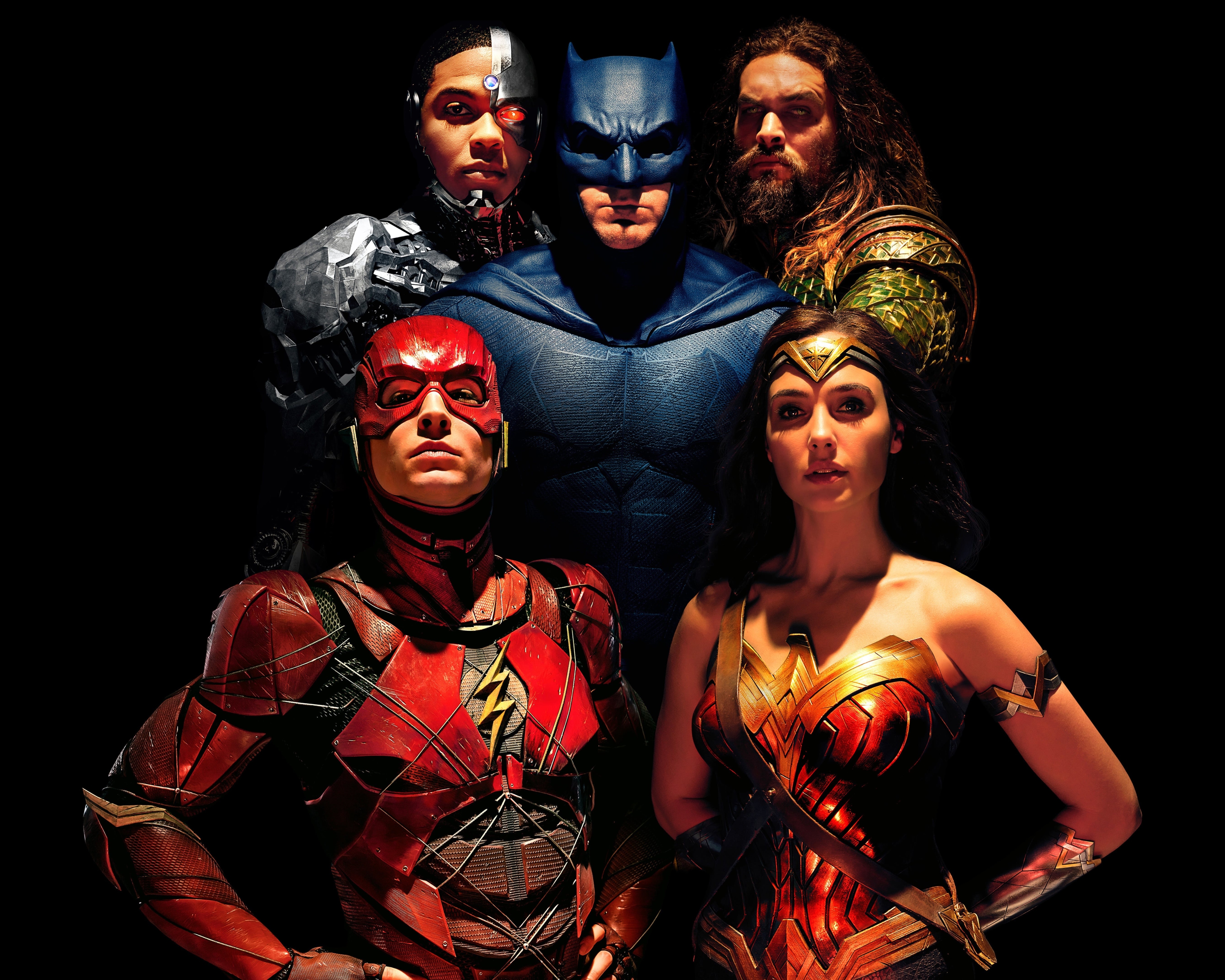 Download mobile wallpaper Batman, Flash, Movie, Aquaman, Wonder Woman, Cyborg (Dc Comics), Gal Gadot, Jason Momoa, Justice League, Ben Affleck, Ezra Miller, Ray Fisher for free.