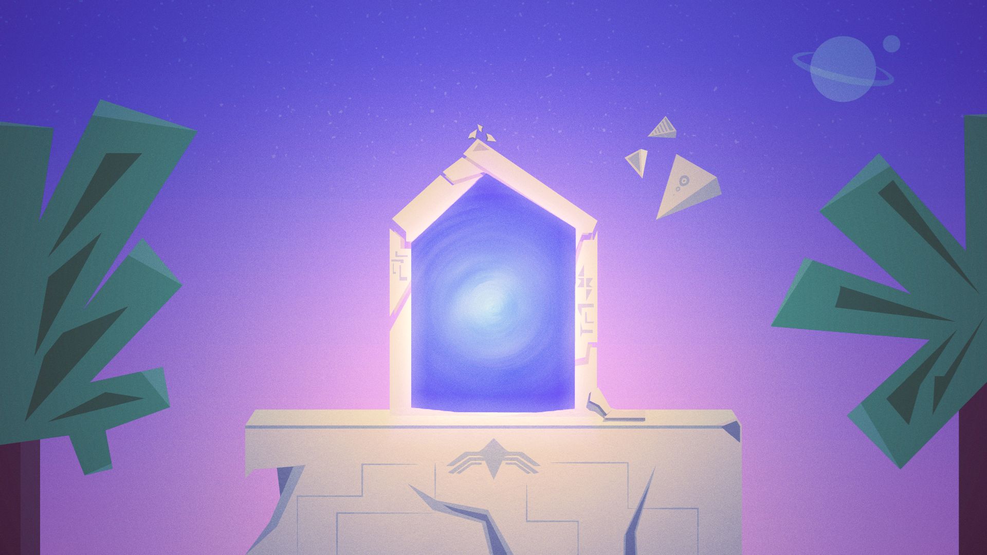 Download mobile wallpaper Abstract, Space, Shapes, Portal, Altar for free.