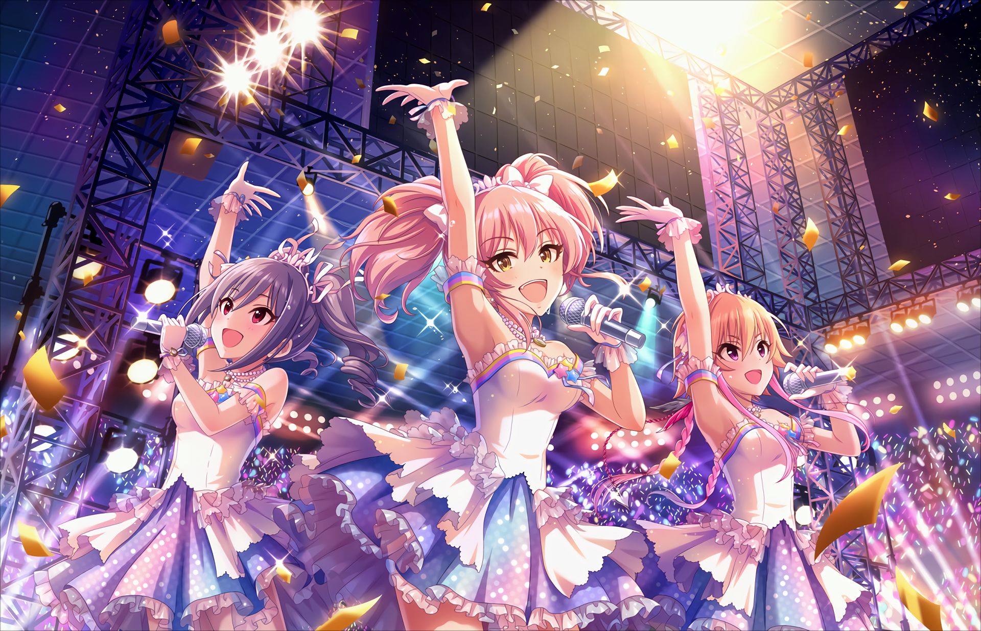 anime, the idolm@ster: cinderella girls starlight stage, asuka ninomiya, mika jougasaki, ranko kanzaki, the idolm@ster