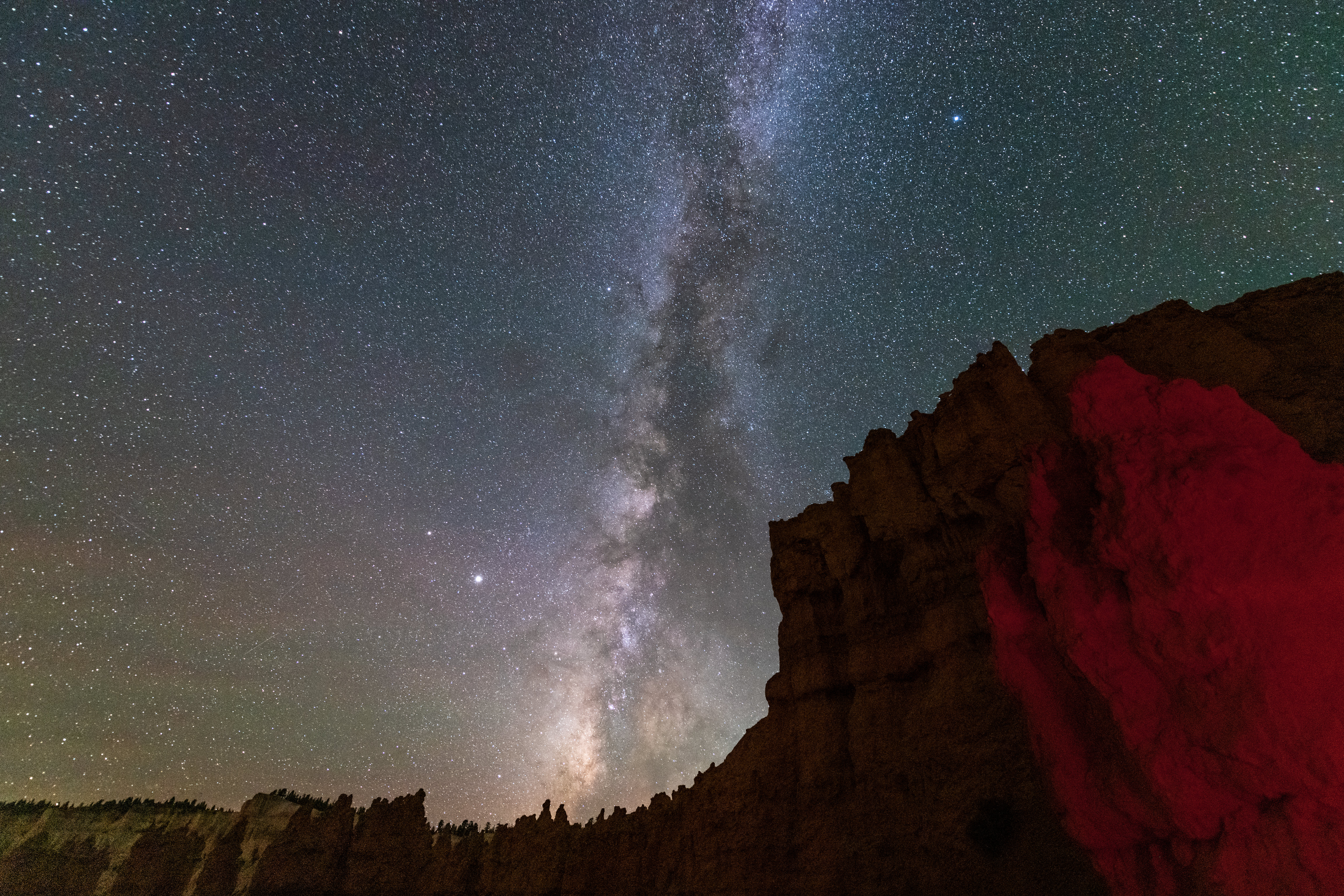 Download mobile wallpaper Milky Way, Nature, Rocks, Stars, Canyon, Night for free.