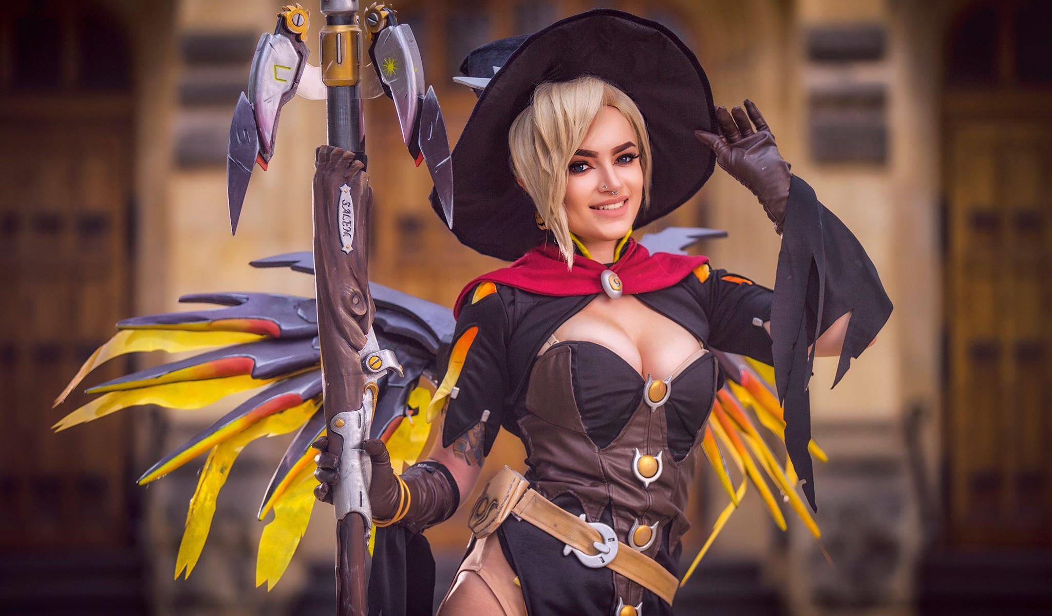 Download mobile wallpaper Women, Witch, Overwatch, Cosplay, Mercy (Overwatch) for free.