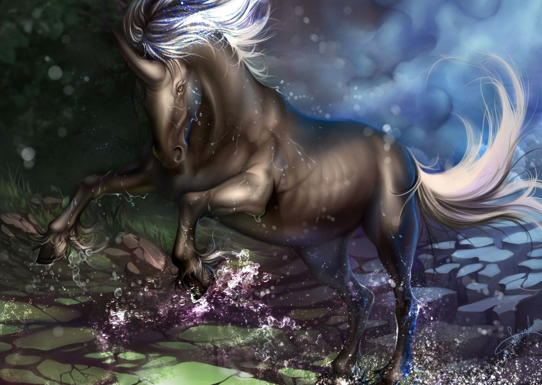 Descarga gratuita de fondo de pantalla para móvil de Animales De Fantasía, Unicornio, Fantasía.