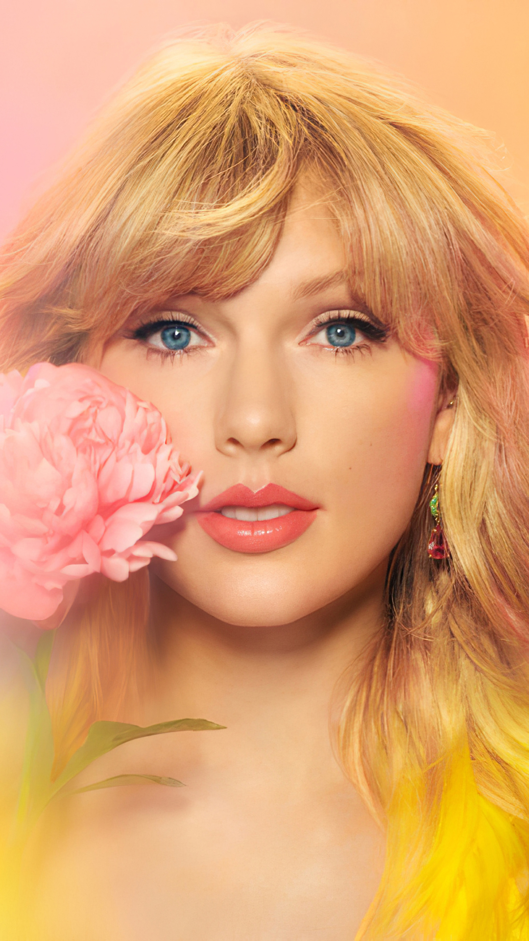 Download mobile wallpaper Music, Singer, Blonde, Blue Eyes, American, Taylor Swift, Lipstick for free.