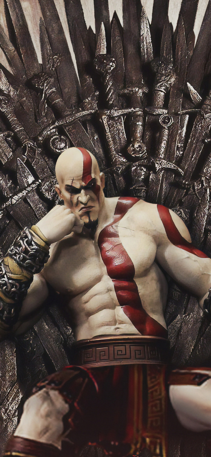 Download mobile wallpaper God Of War, Video Game, Kratos (God Of War), Iron Throne, God Of War (2018) for free.