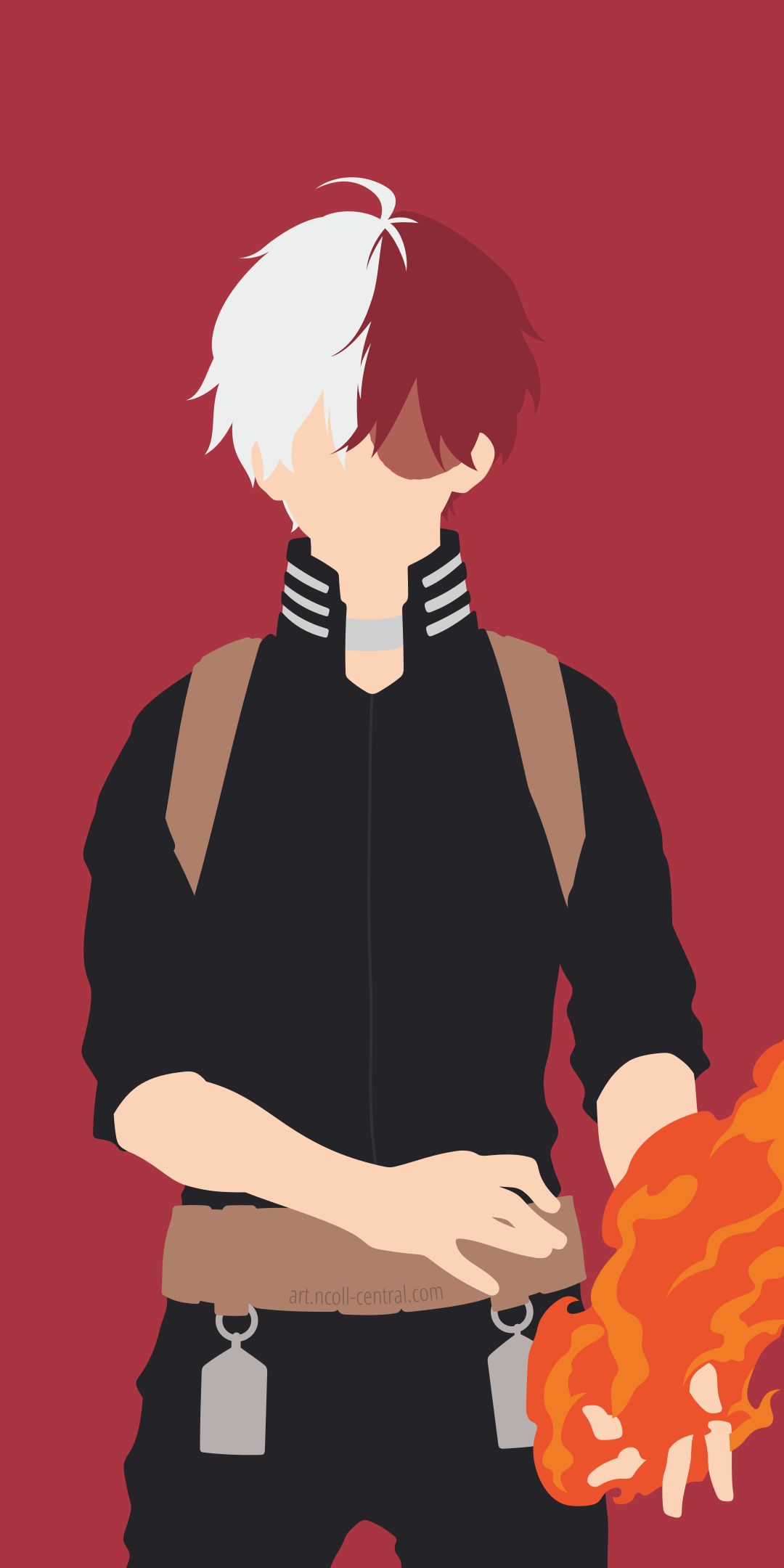 Download mobile wallpaper Anime, Minimalist, Red Hair, White Hair, Two Toned Hair, Shoto Todoroki, My Hero Academia for free.