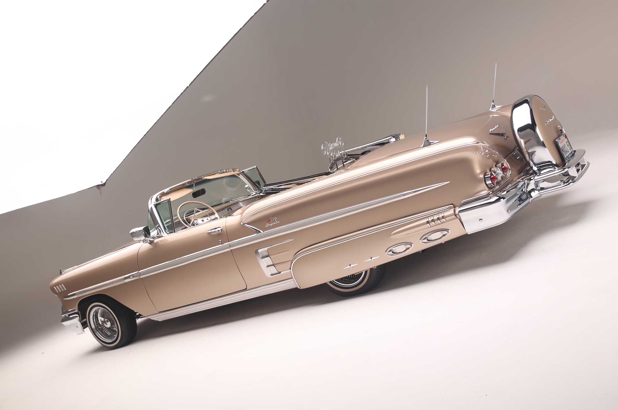 1501203 Hintergrundbild herunterladen fahrzeuge, chevrolet impala cabrio von 1958, lowrider, muscle car, chevrolet impala - Bildschirmschoner und Bilder kostenlos