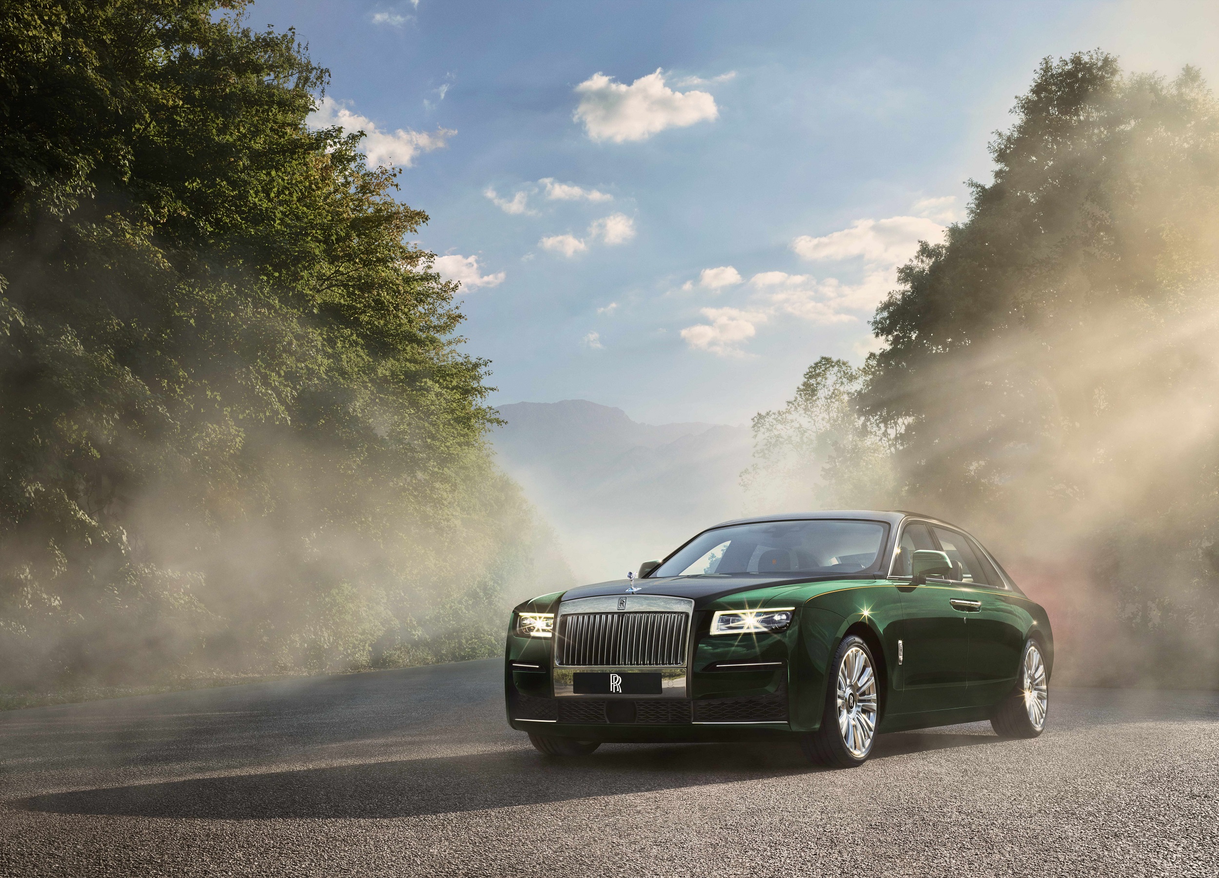 Download mobile wallpaper Rolls Royce, Car, Vehicles, Green Car, Rolls Royce Ghost for free.