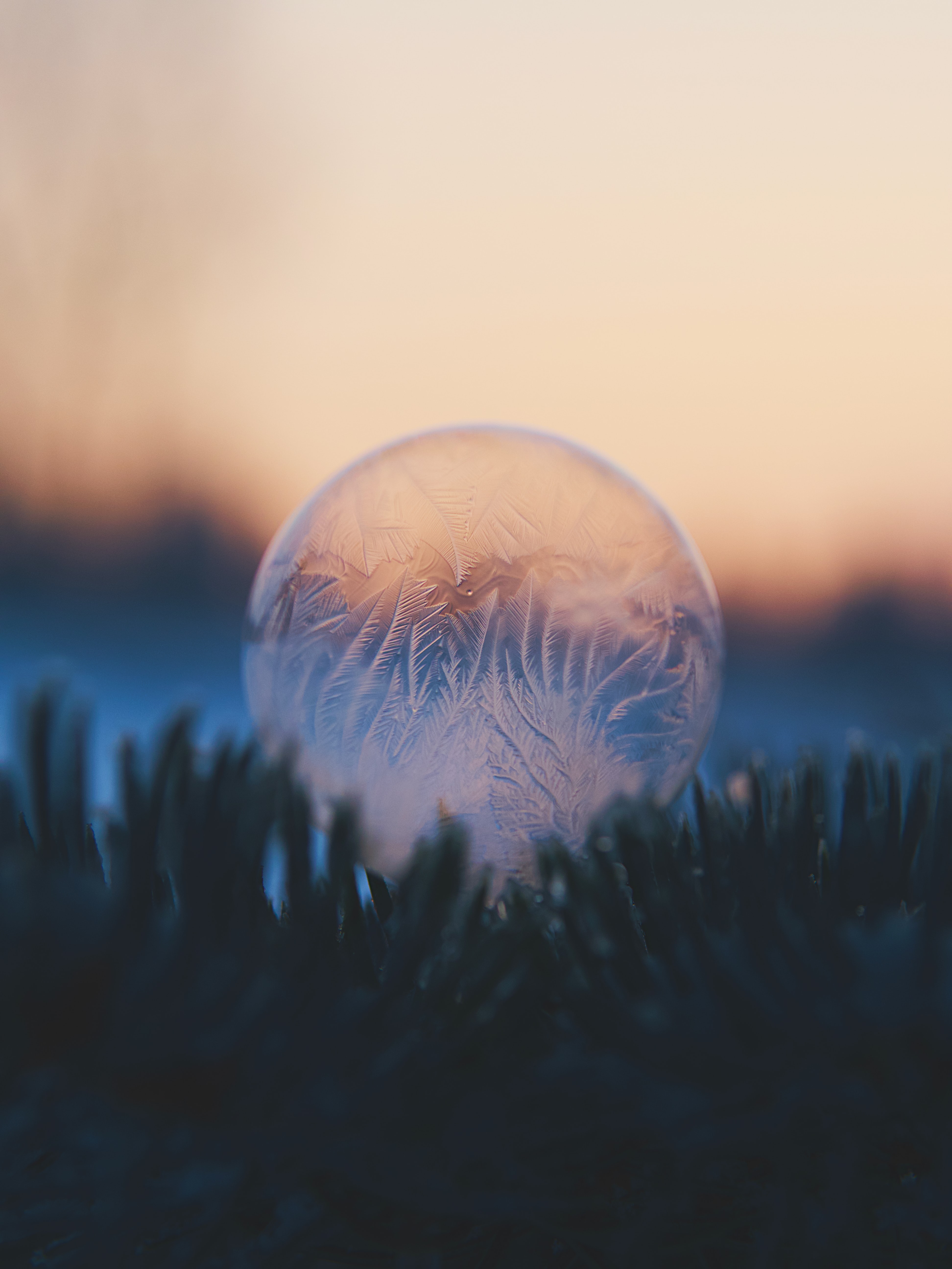 Download mobile wallpaper Ice, Macro, Ball, Bubble for free.