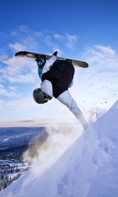 Handy-Wallpaper Sport, Winter, Schnee, Snowboarden kostenlos herunterladen.