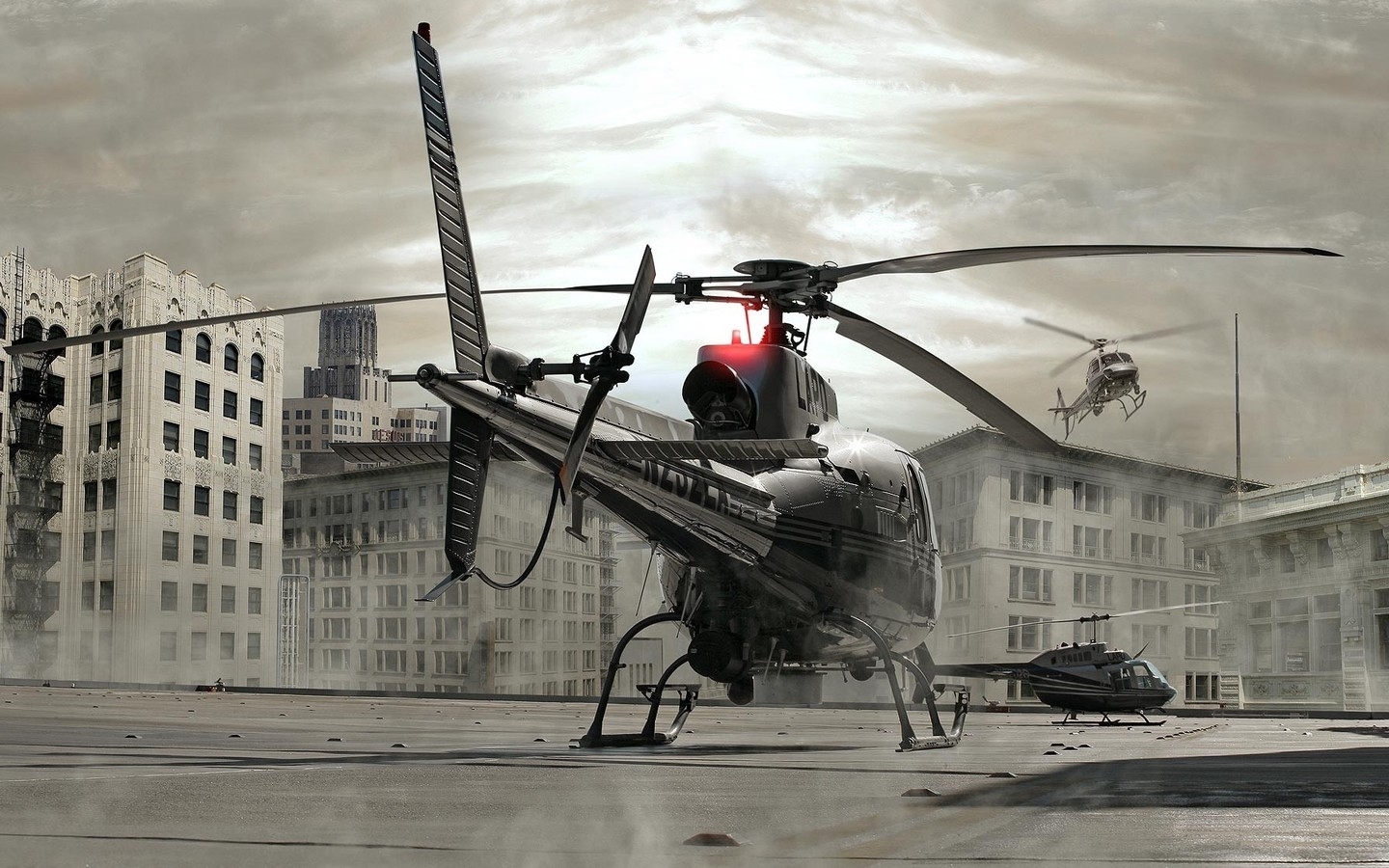 transport, helicopters, gray