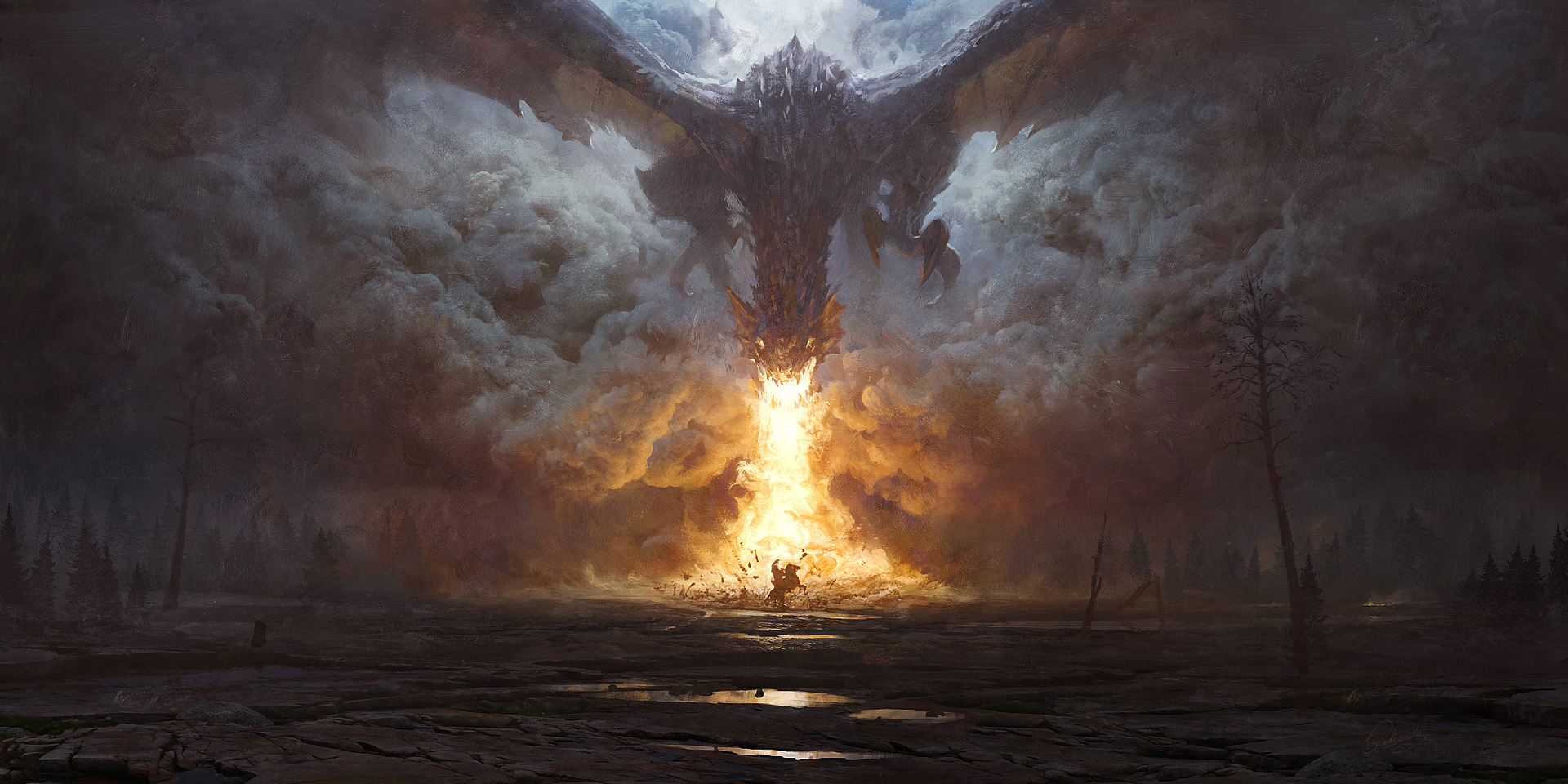 Free download wallpaper Fantasy, Fire, Smoke, Dragon on your PC desktop