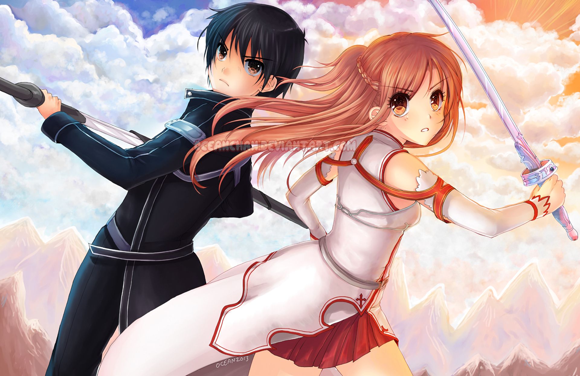 Descarga gratuita de fondo de pantalla para móvil de Sword Art Online, Animado, Asuna Yuuki, Kirito (Arte De Espada En Línea), Kazuto Kirigaya.