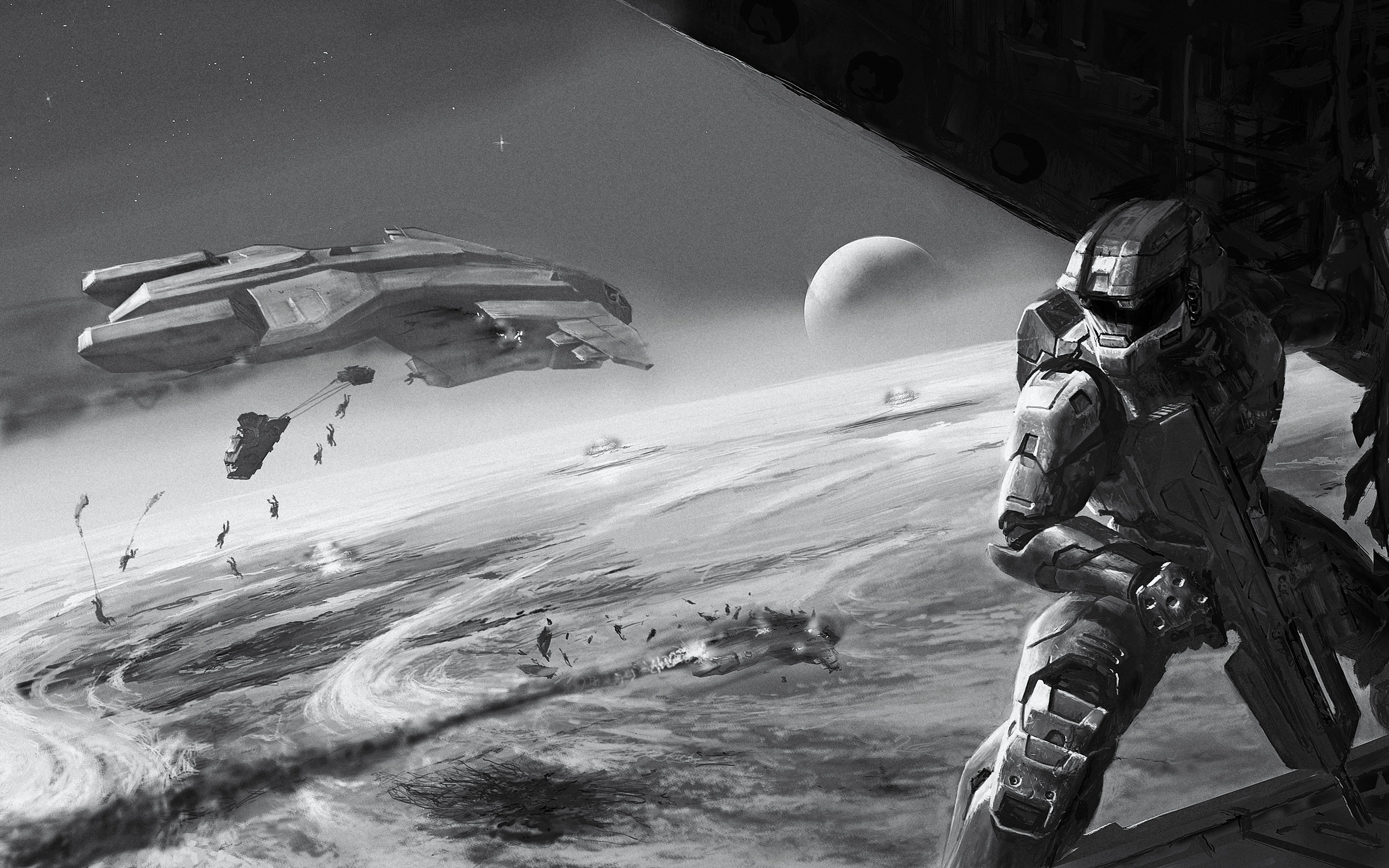 Download mobile wallpaper Halo, Warrior, Spaceship, Video Game for free.