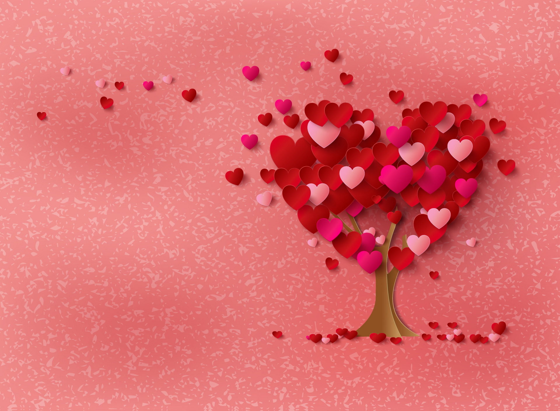 Скачать картинку Любовь, Красный, Дерево, Сердце, Художественные в телефон бесплатно.