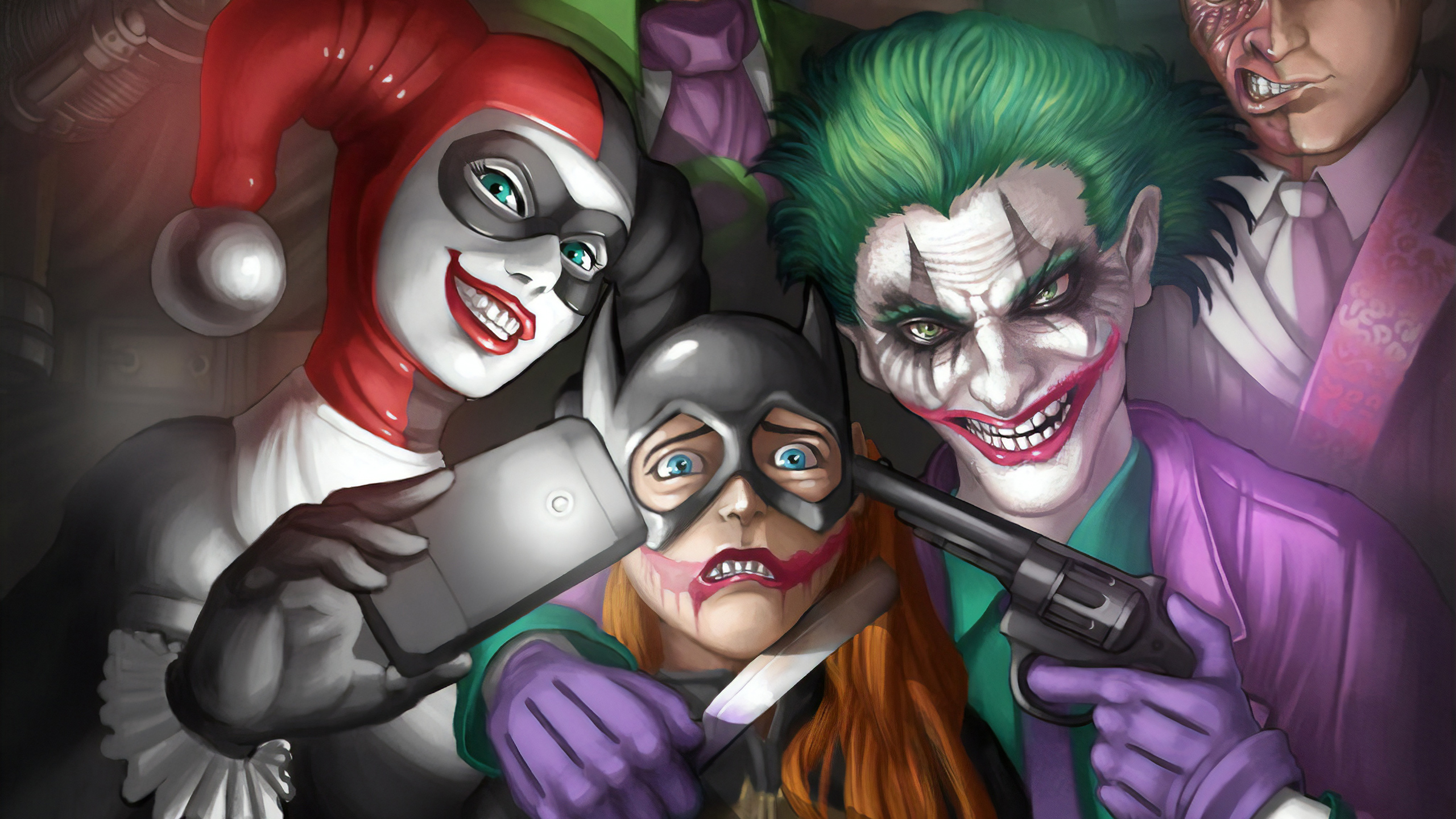Handy-Wallpaper Joker, Comics, Harley Quinn, Dc Comics, Batwoman kostenlos herunterladen.