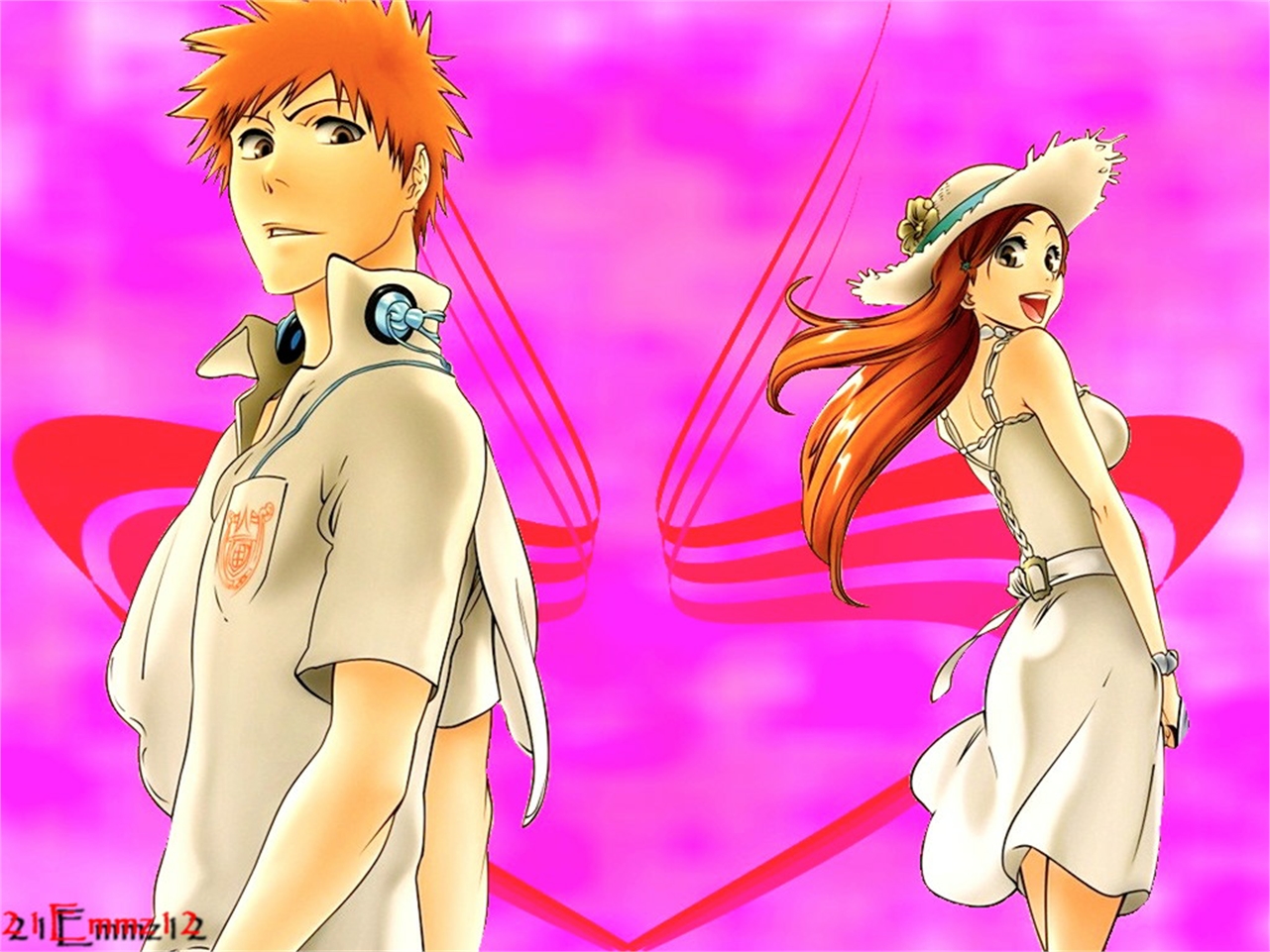 Download mobile wallpaper Orihime Inoue, Bleach, Ichigo Kurosaki, Anime for free.