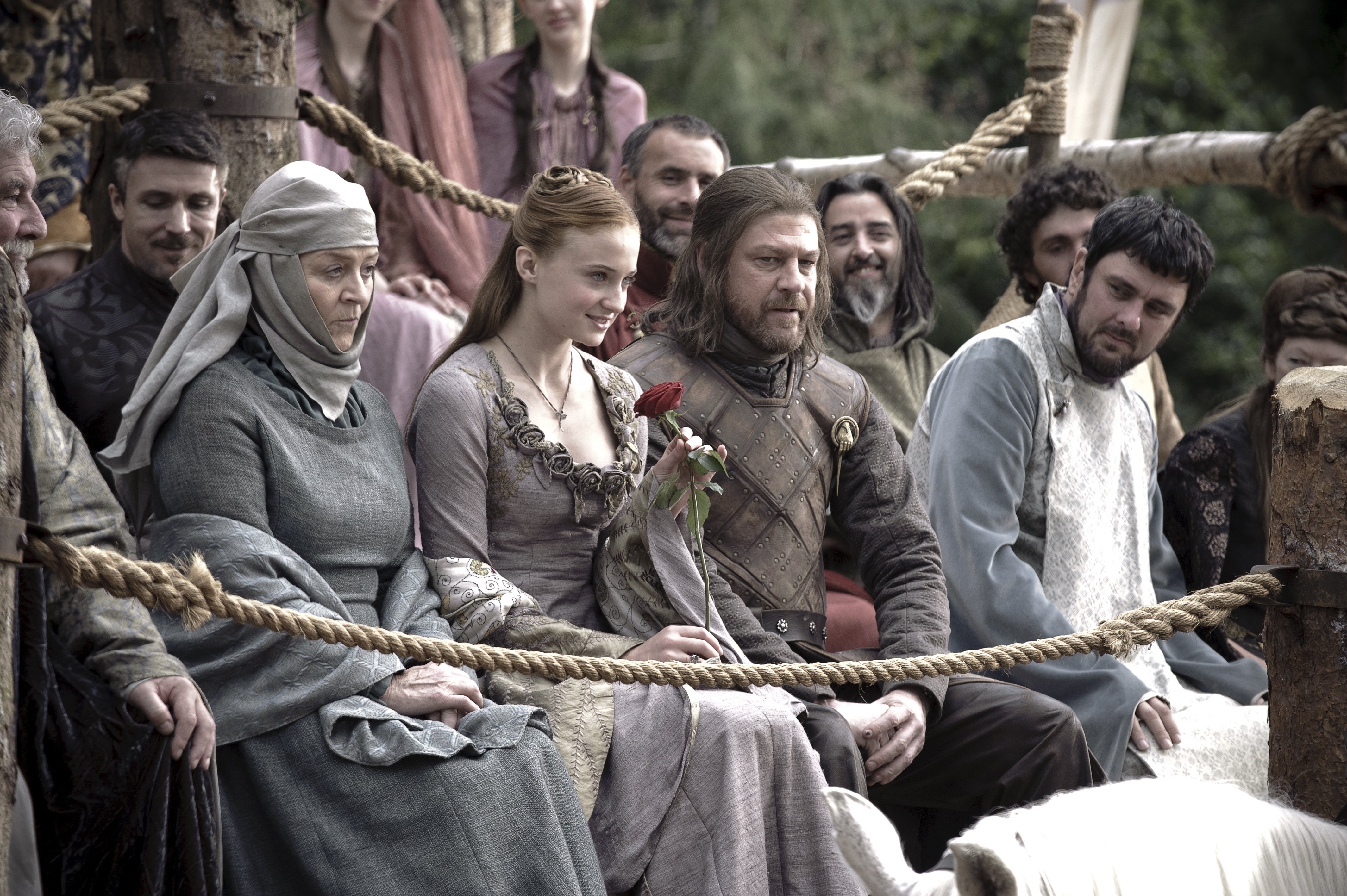 Download mobile wallpaper Game Of Thrones, Tv Show, Eddard Stark, Sean Bean, Sansa Stark, Sophie Turner for free.