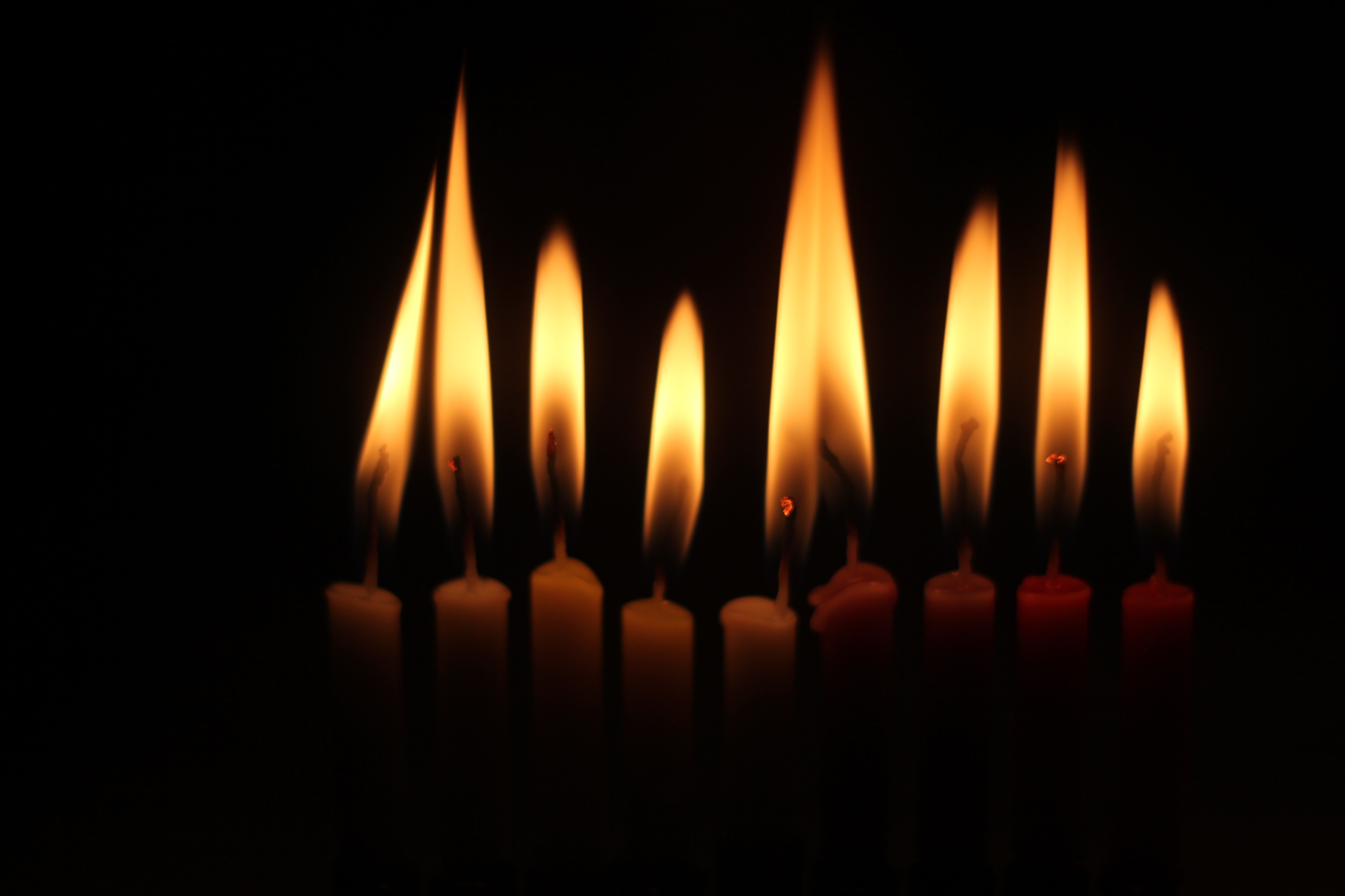 fire, candles, dark, flame, darkness Panoramic Wallpaper