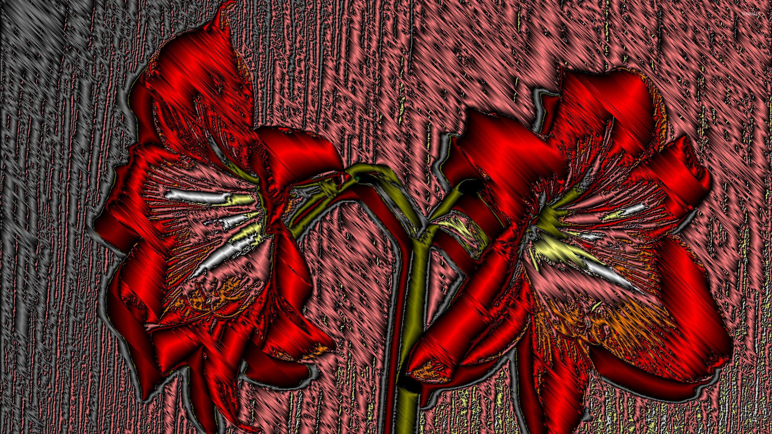 Free download wallpaper Flowers, Flower, Lily, Artistic, Red Flower on your PC desktop