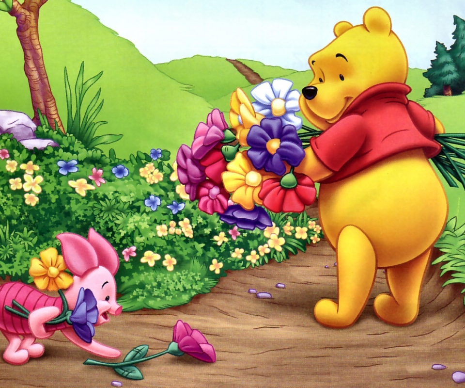 winnie the pooh, tv show, flower, piglet (winnie the pooh)