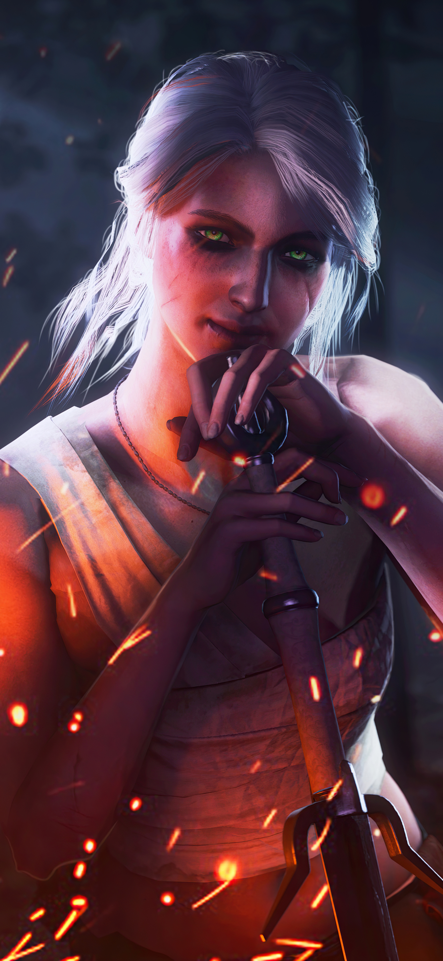 Free download wallpaper Video Game, White Hair, Woman Warrior, The Witcher, The Witcher 3: Wild Hunt, Ciri (The Witcher) on your PC desktop