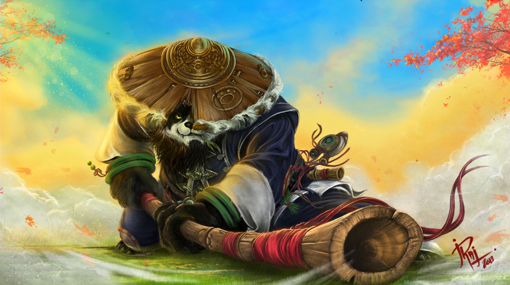 Laden Sie das Krieger, Panda, Computerspiele, World Of Warcraft, World Of Warcraft: Mists Of Pandaria-Bild kostenlos auf Ihren PC-Desktop herunter