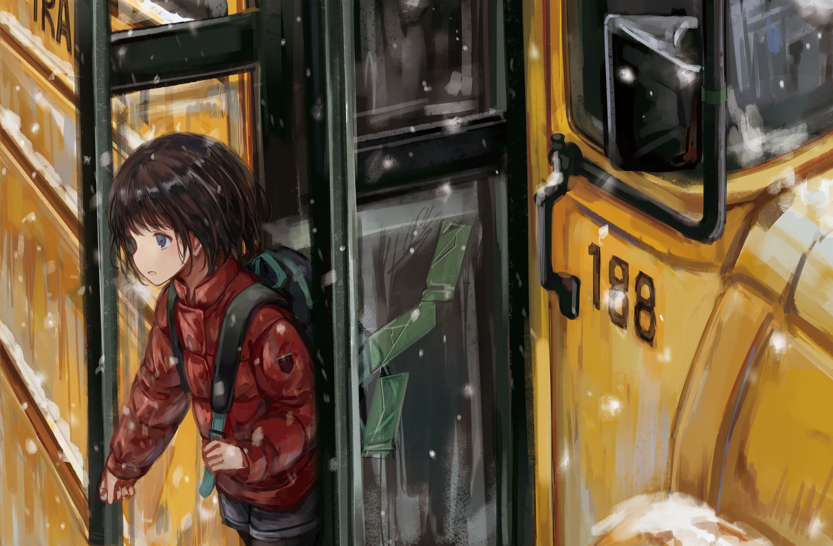 Download mobile wallpaper Anime, Bus, Original for free.