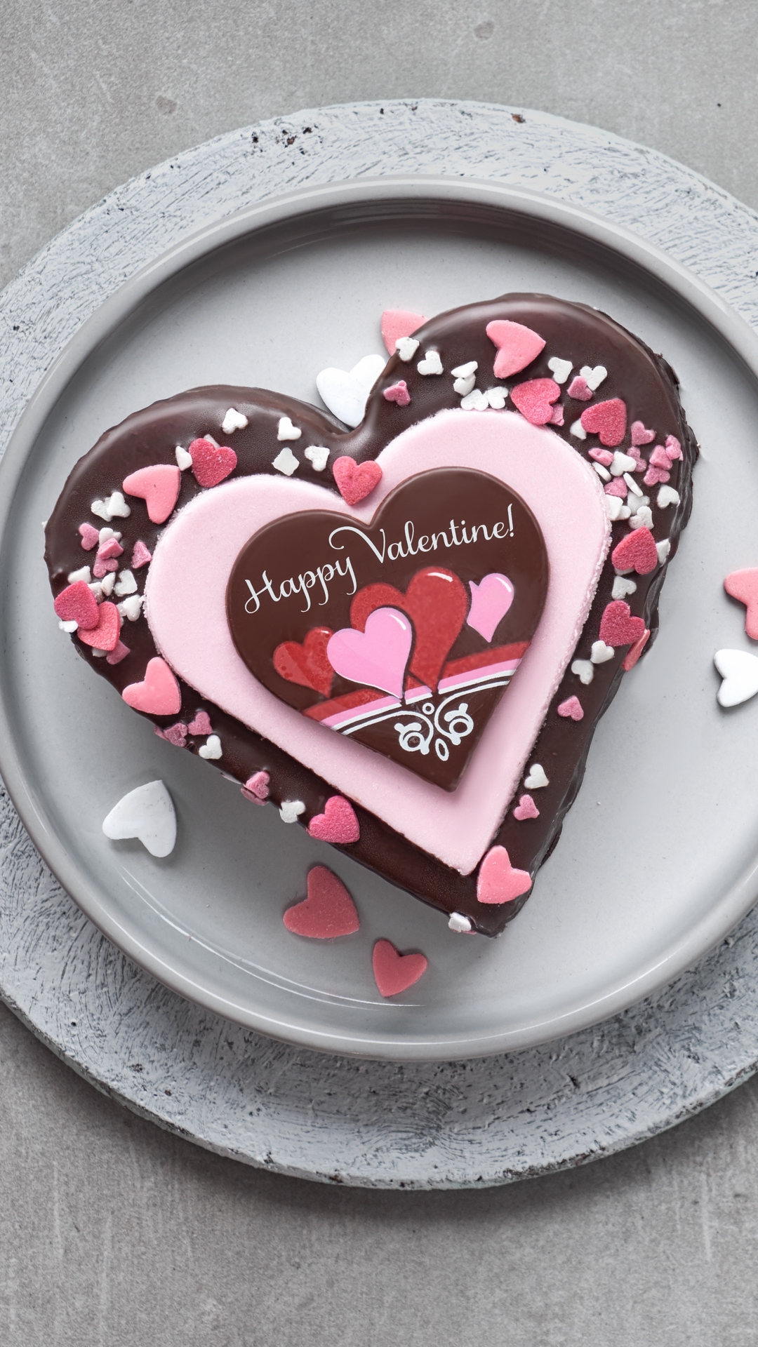 Handy-Wallpaper Feiertage, Valentinstag, Kuchen, Pinke Blume, Stillleben, Kaffee, Herzförmig kostenlos herunterladen.