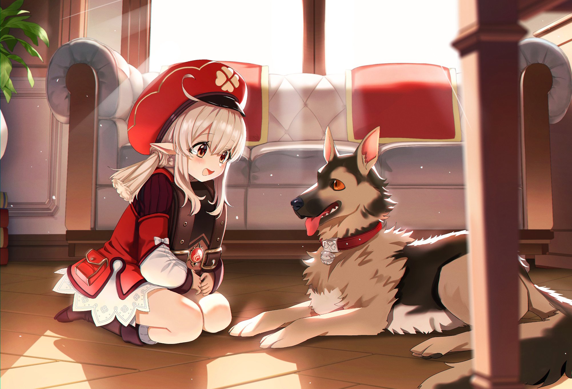 Free download wallpaper Dog, Cute, Video Game, Genshin Impact, Klee (Genshin Impact) on your PC desktop