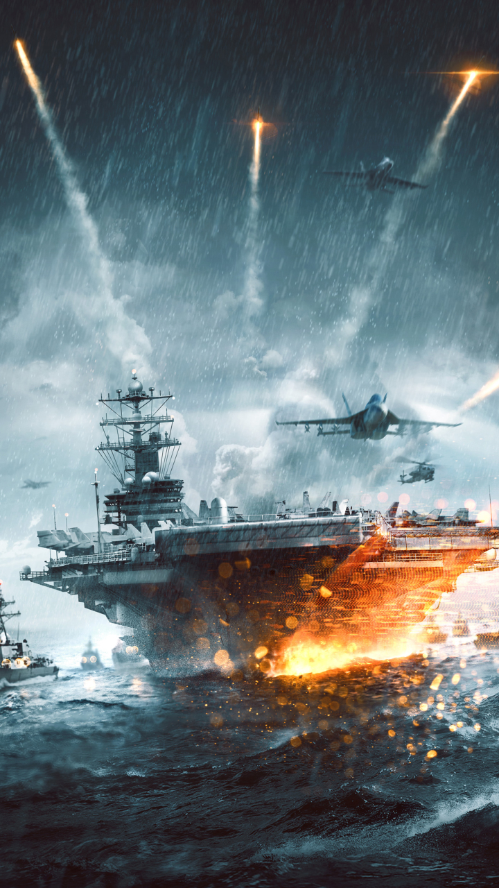 Скачать картинку Видеоигры, Военный Корабль, Авианосец, Поле Битвы, Battlefield 4 в телефон бесплатно.