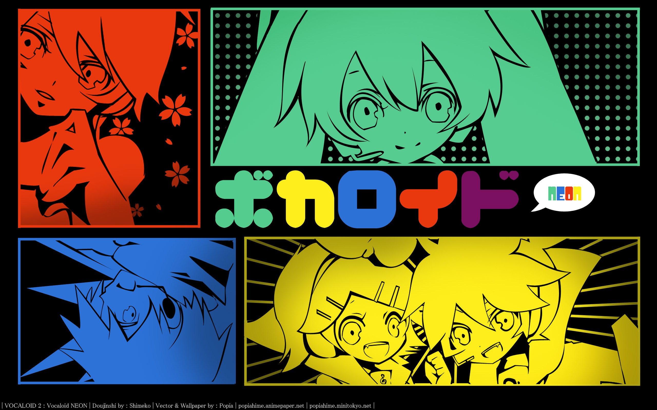 Handy-Wallpaper Vocaloid, Hatsune Miku, Animes, Lukas Megurin, Rin Kagamine, Kaito (Vocaloid), Len Kagamine kostenlos herunterladen.