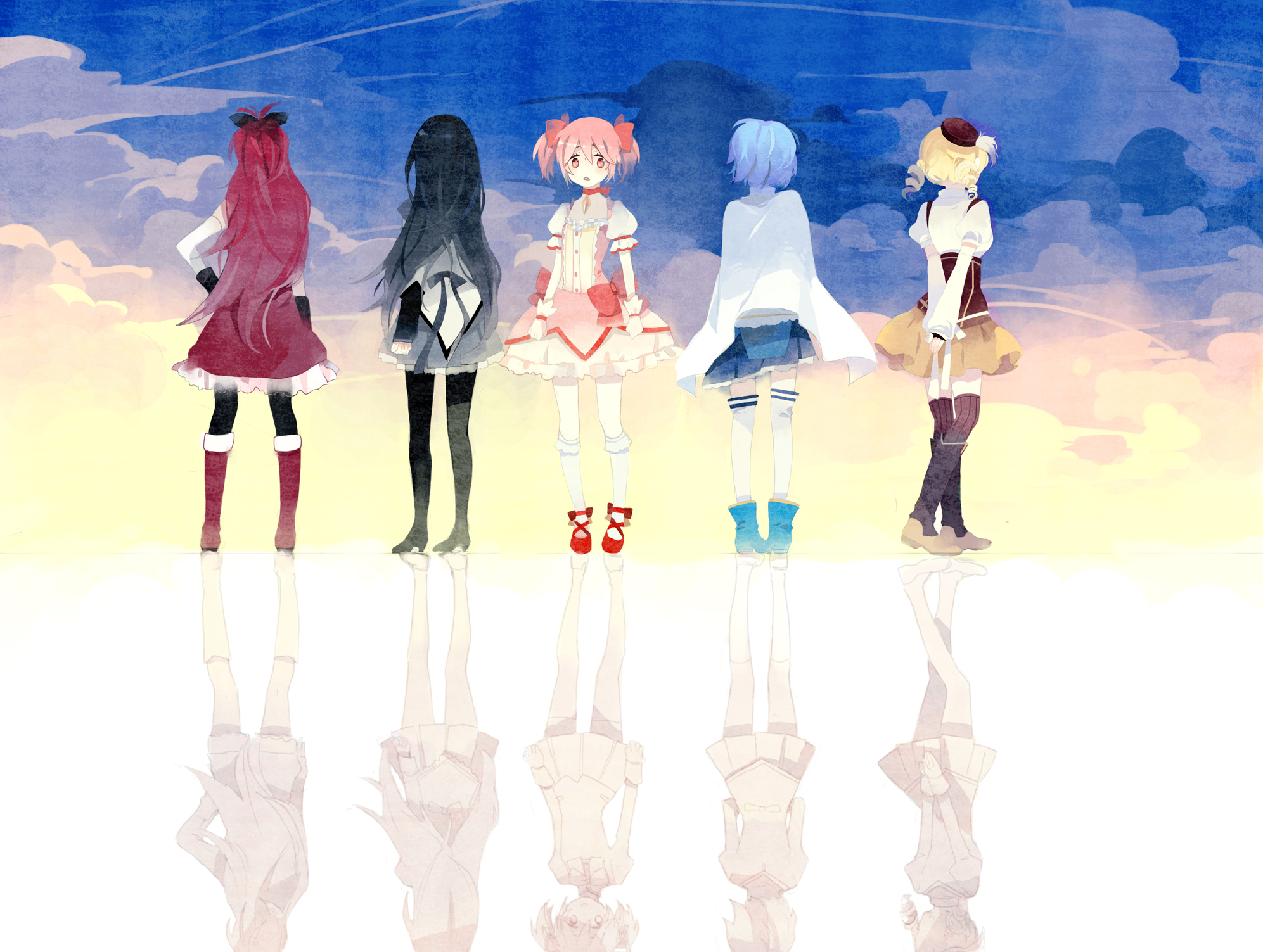 Free download wallpaper Kyōko Sakura, Madoka Kaname, Mami Tomoe, Sayaka Miki, Puella Magi Madoka Magica, Homura Akemi, Anime on your PC desktop