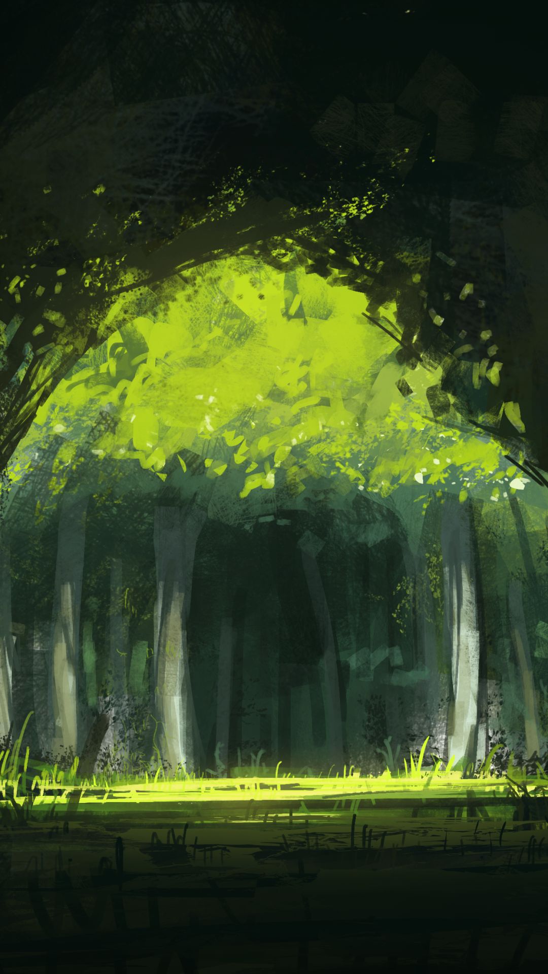無料モバイル壁紙風景, 森, アニメをダウンロードします。
