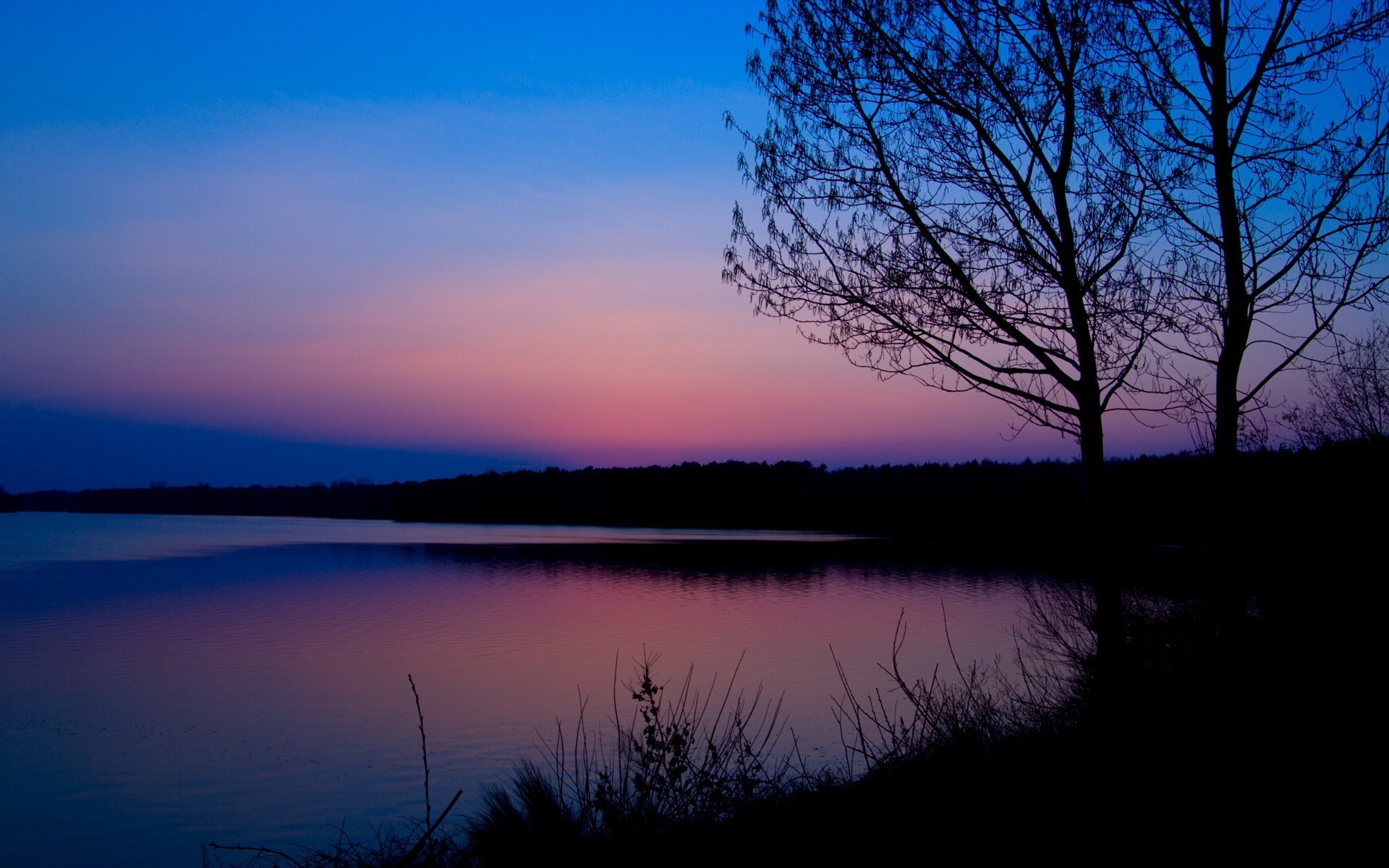 PCデスクトップに風景, 川, 日没画像を無料でダウンロード