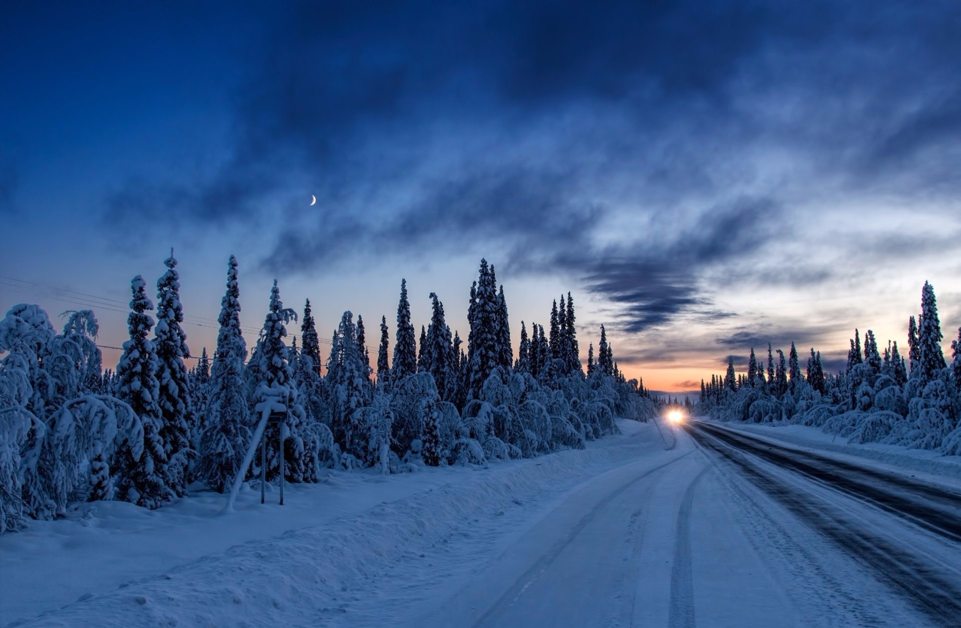 Descarga gratuita de fondo de pantalla para móvil de Invierno, Nieve, Árbol, Carretera, Hecho Por El Hombre.