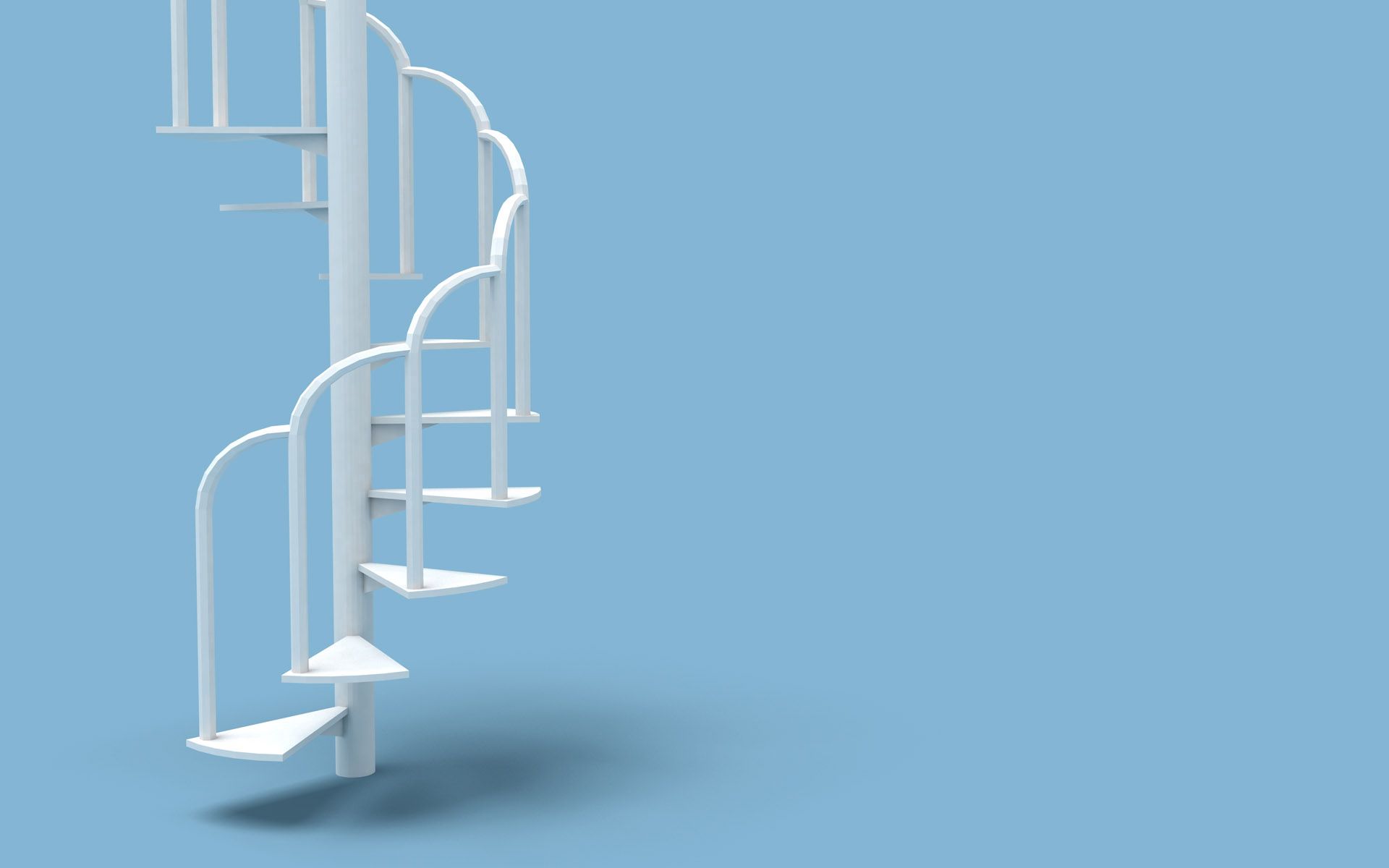 minimalism, curly, stairs, ladder, style, modern, up to date