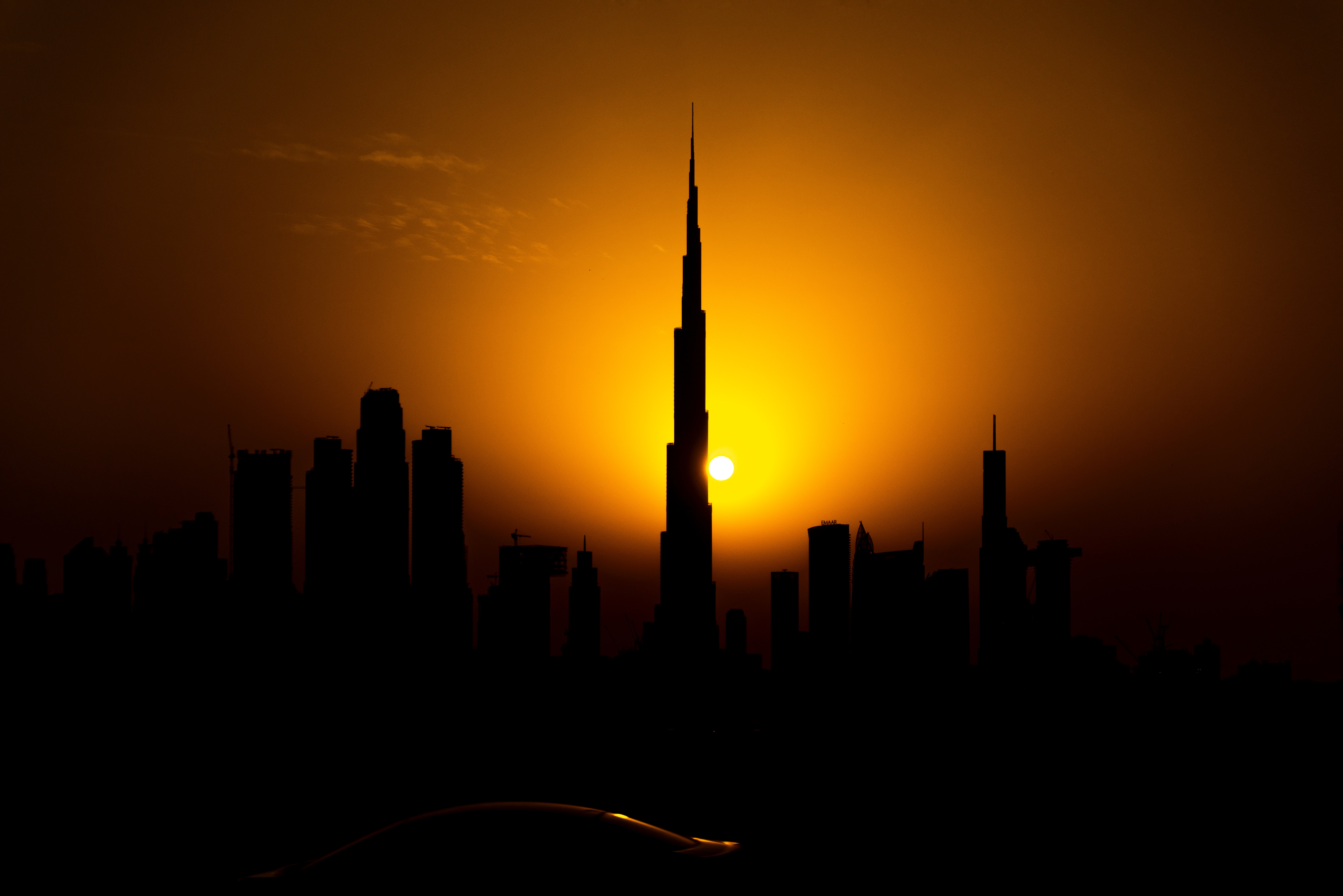 Download mobile wallpaper City, Building, Sunset, Dark, Silhouette for free.