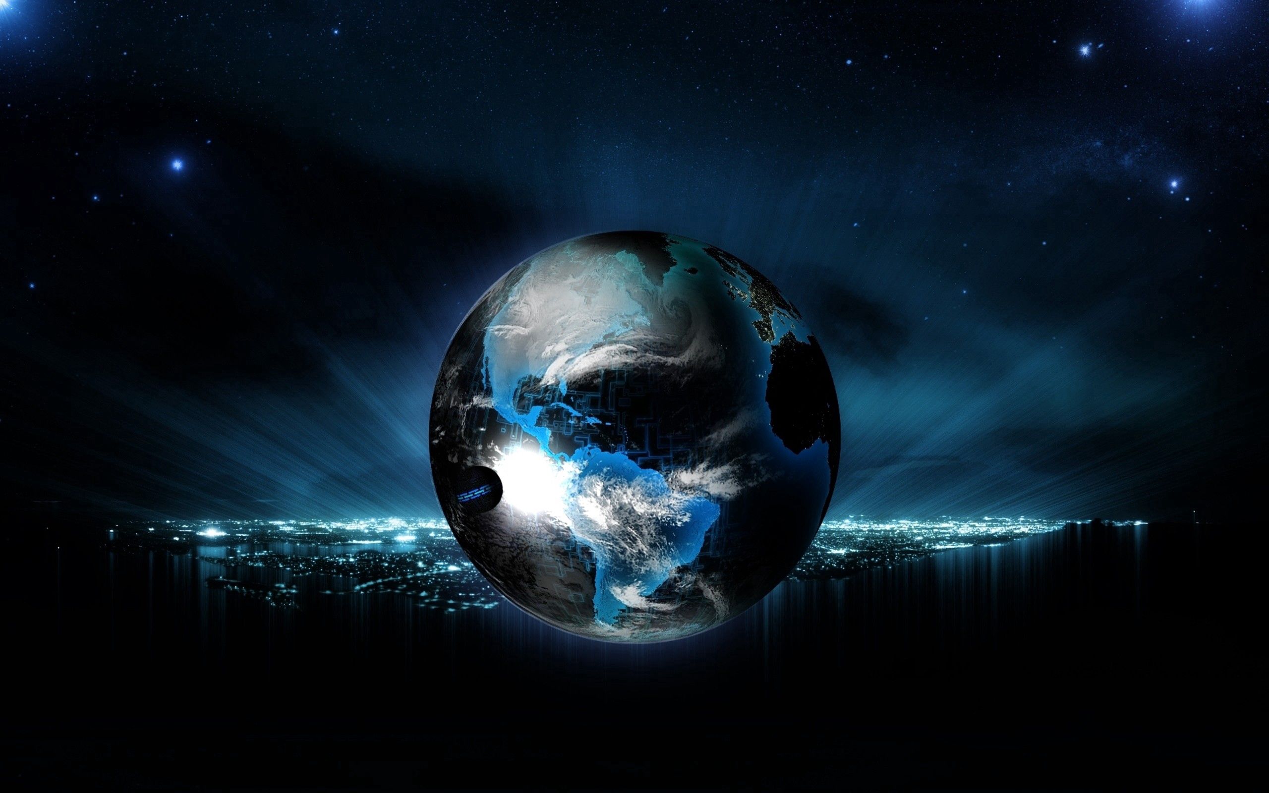globe, background, neon, abstract, shine, light, ball, planet