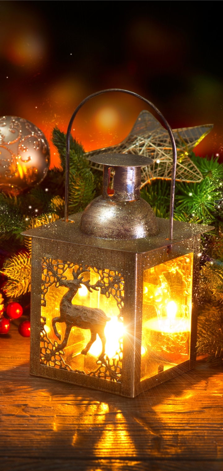 Handy-Wallpaper Feiertage, Dekoration, Weihnachten, Licht, Laterne, Kerze kostenlos herunterladen.
