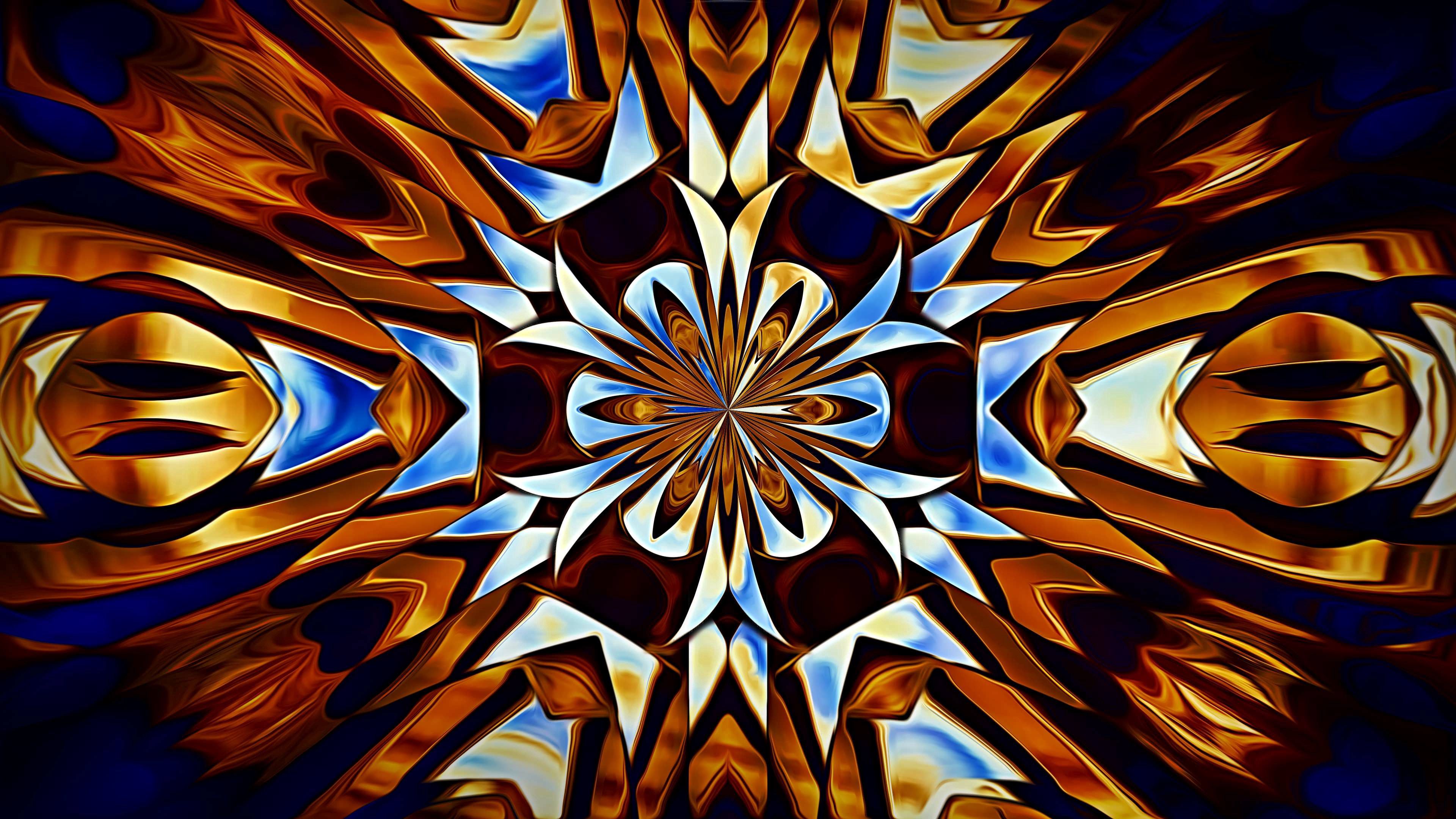 kaleidoscope, symmetry, abstract, pattern, fractal HD wallpaper