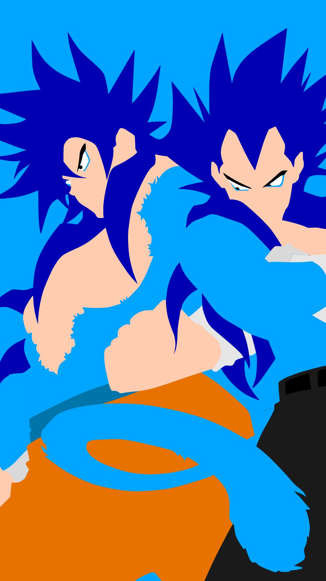 Download mobile wallpaper Anime, Dragon Ball, Blue Hair, Minimalist, Goku, Vegeta (Dragon Ball), Super Saiyan Blue for free.