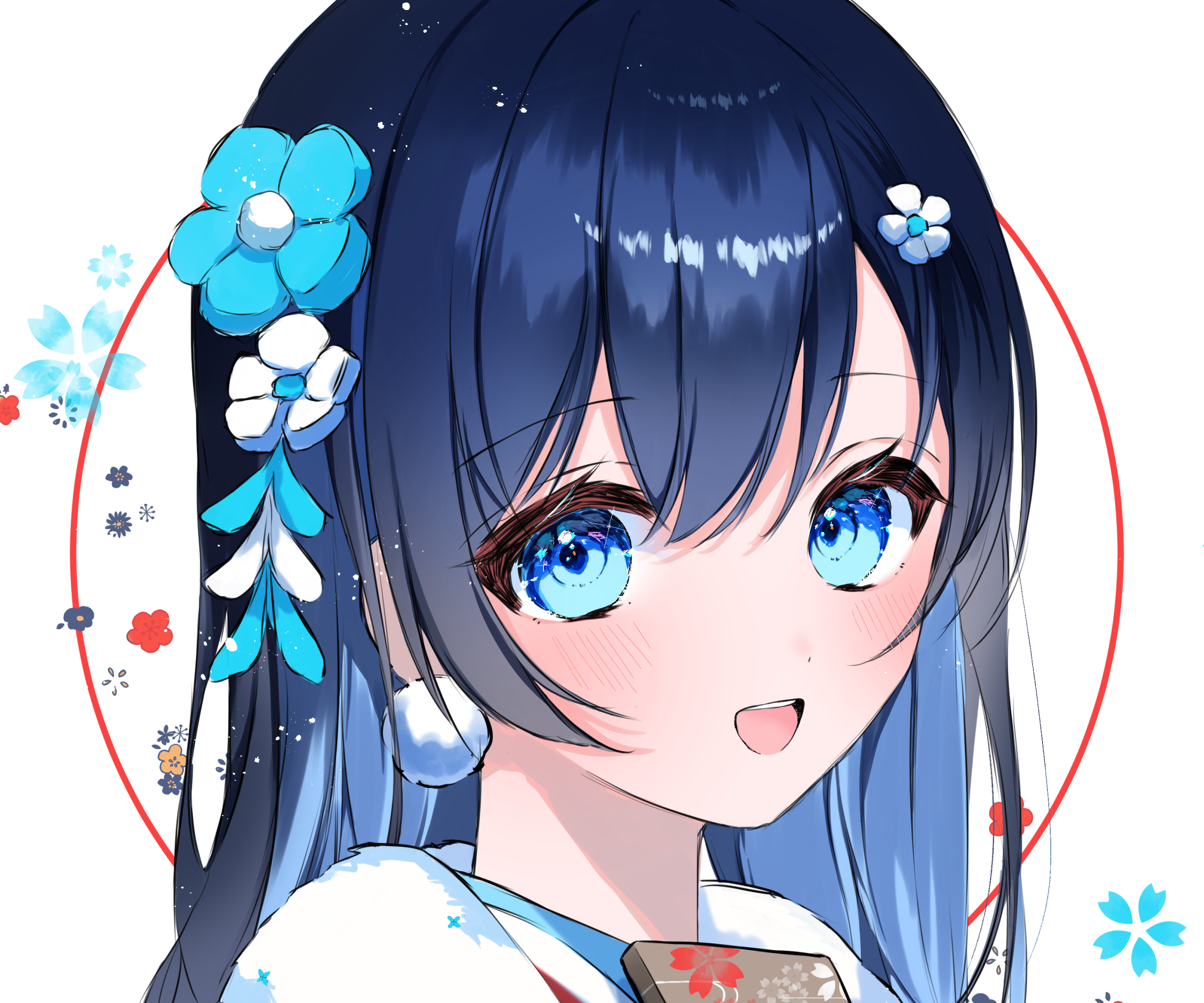 Download mobile wallpaper Anime, Girl, Blue Eyes, Blue Hair for free.