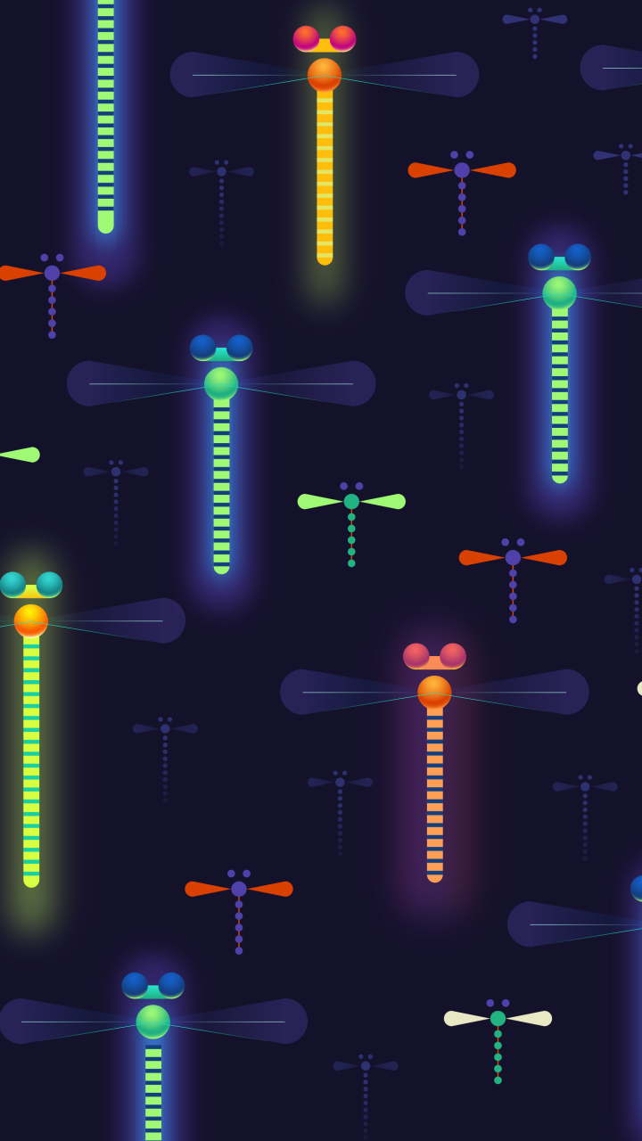 Download mobile wallpaper Neon, Artistic, Dragonfly for free.