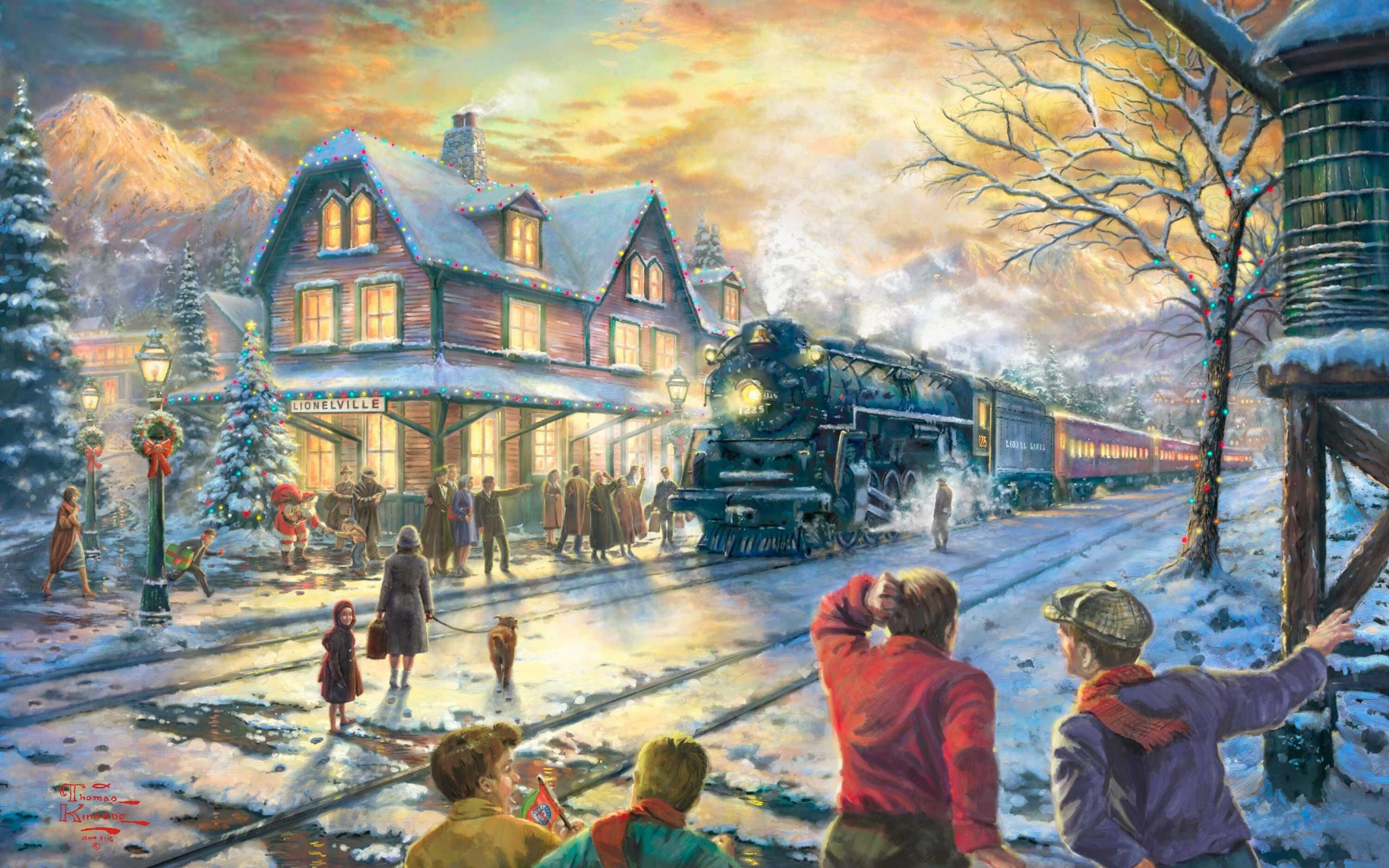 Download mobile wallpaper Painting, Artistic, Train for free.