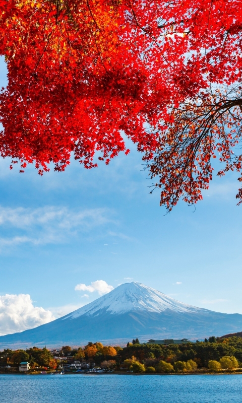 Download mobile wallpaper Fall, Earth, Japan, Volcano, Mount Fuji, Volcanoes for free.